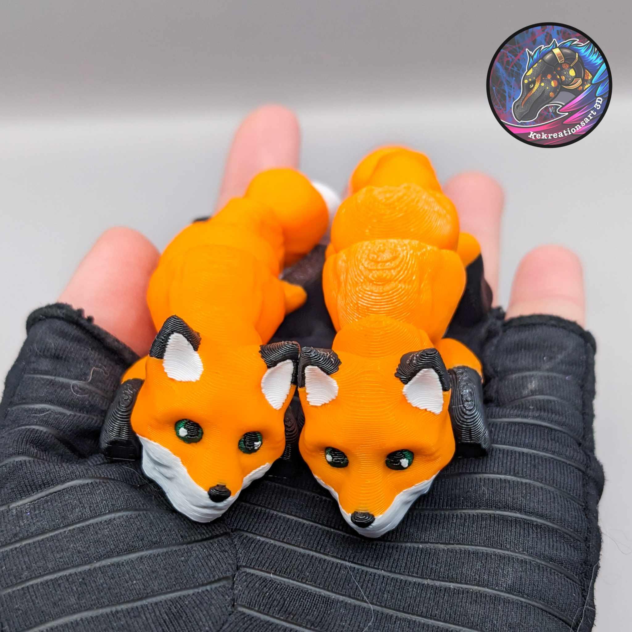 Baby Flexi Fox Keychain 3d model