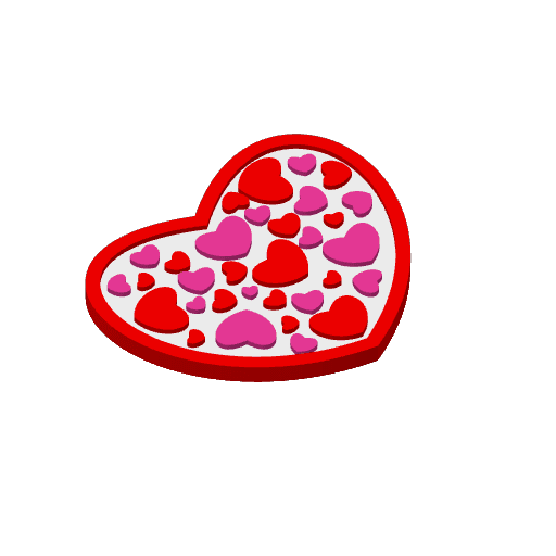 Reversible Love Heart Coaster 3d model