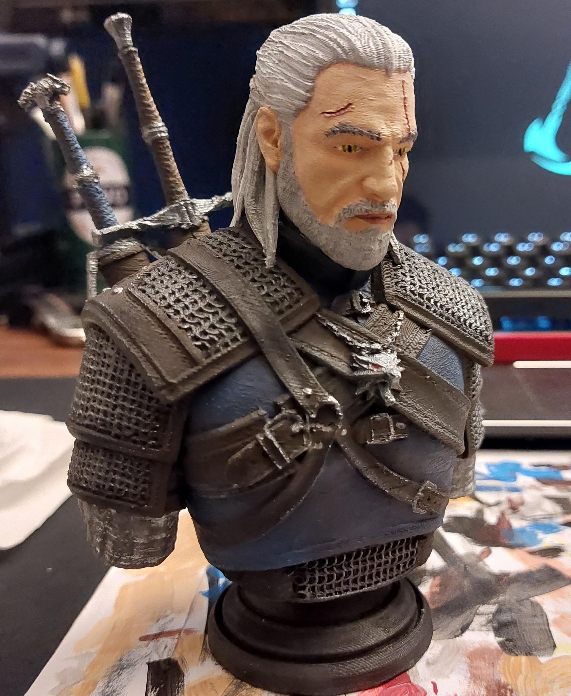 Geralt Of Rivia Bust - The Witcher (Pre-Supported) 3d model