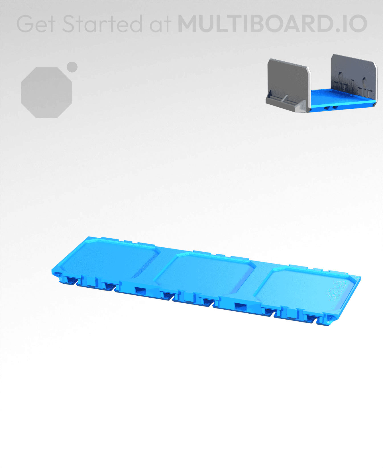 3x1-Deep - Internal Grid - Multibin Drawer Base 3d model