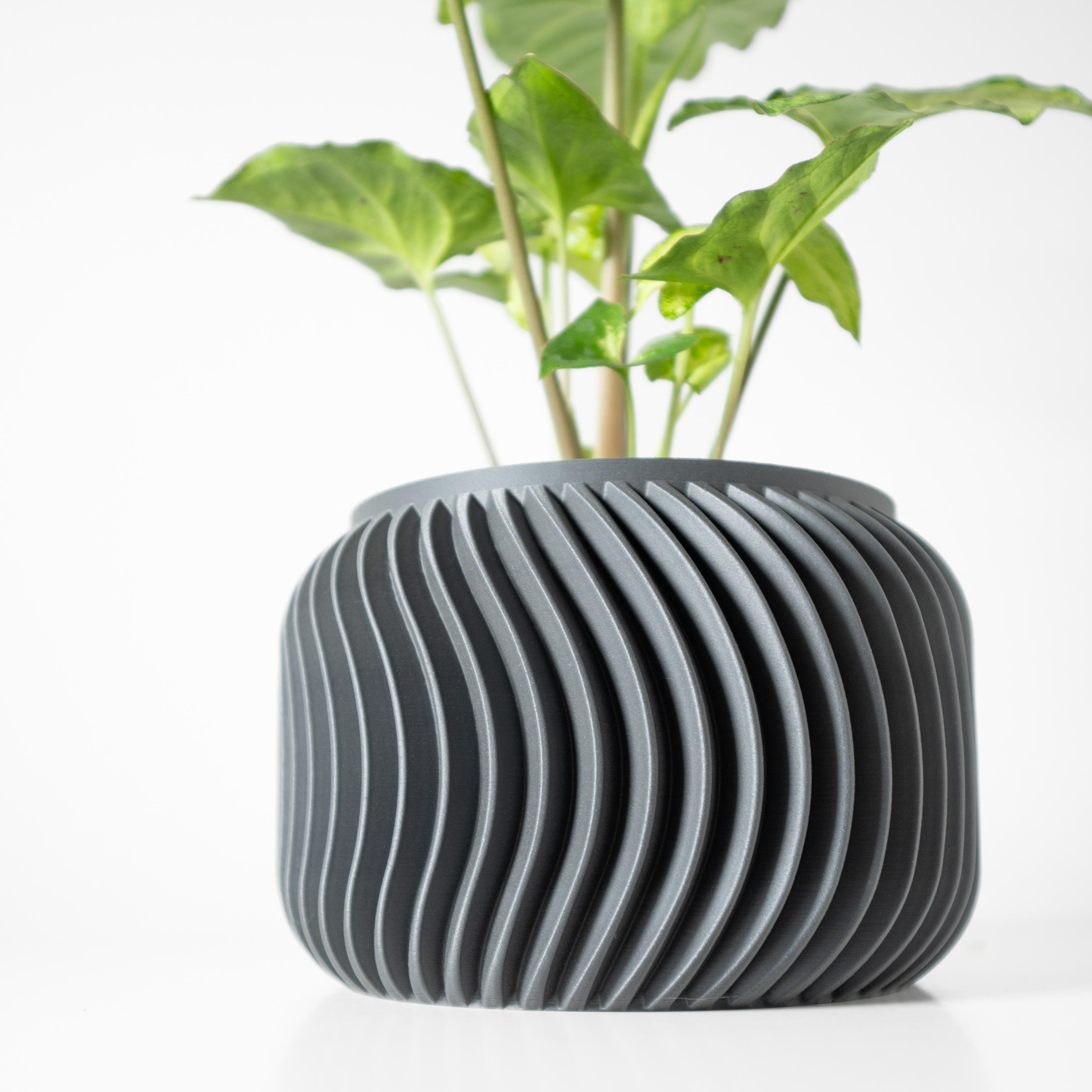 The Vilex Planter Pot with Drainage Tray & Stand: Modern and Unique Home Decor for Plants 3d model