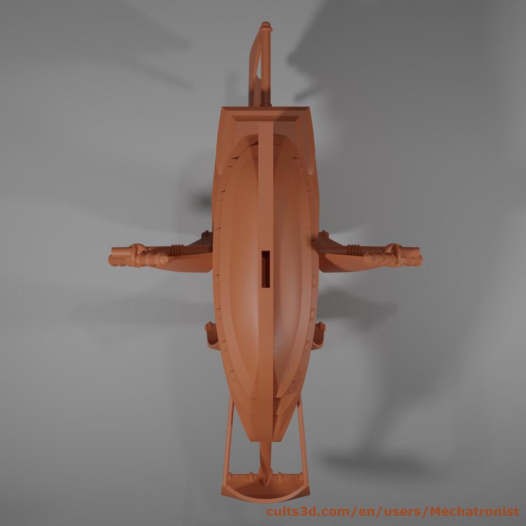 Galleon Flying Fantasy Ship Model Compatible With DnD Spelljammer 3d model