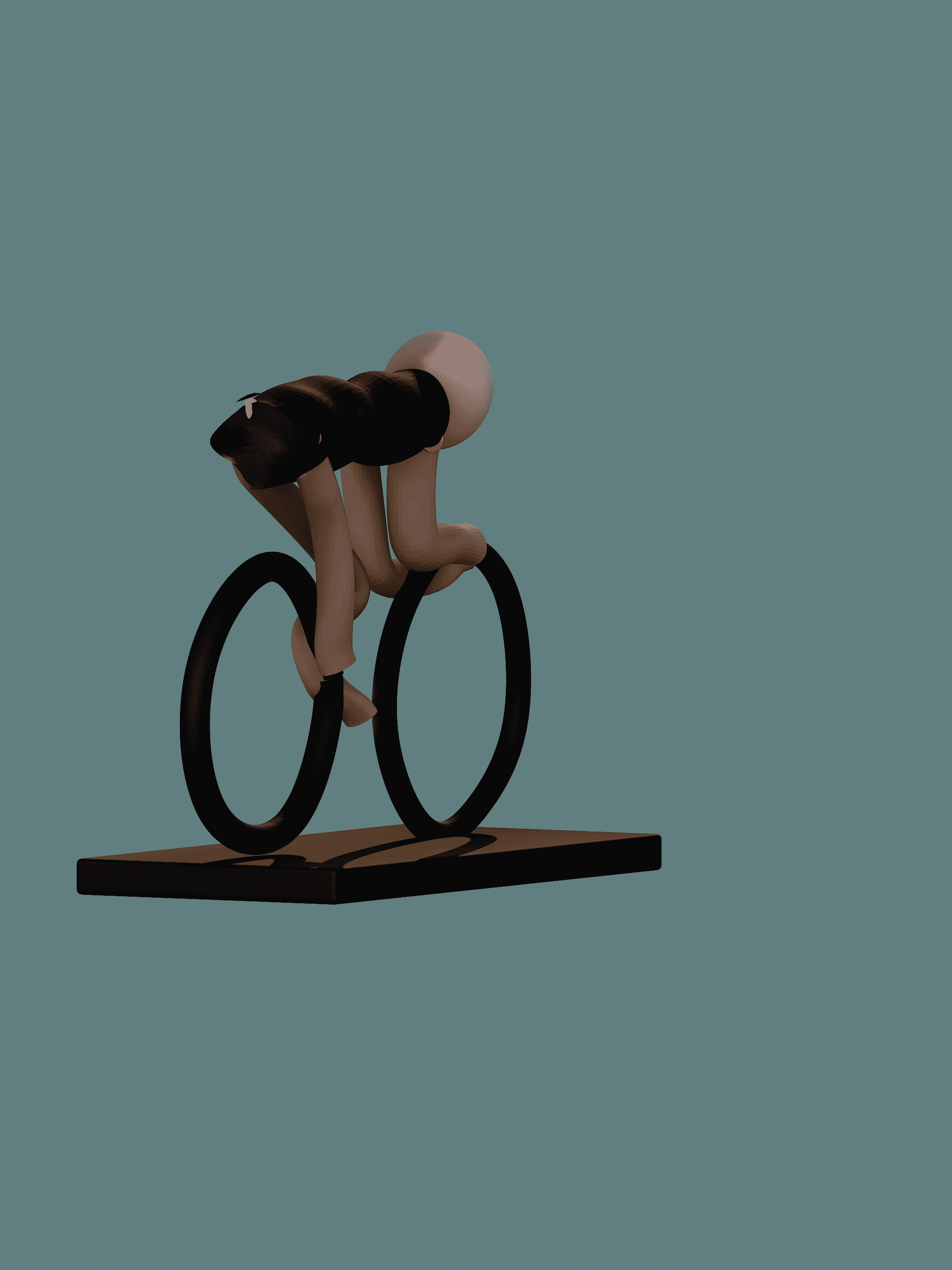 Cyclist sculpture 3d model