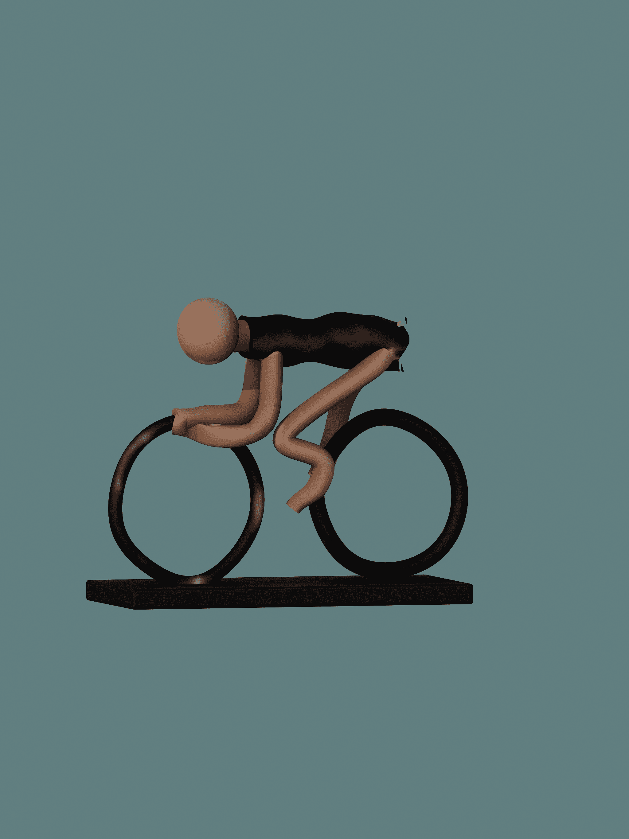 Cyclist sculpture 3d model