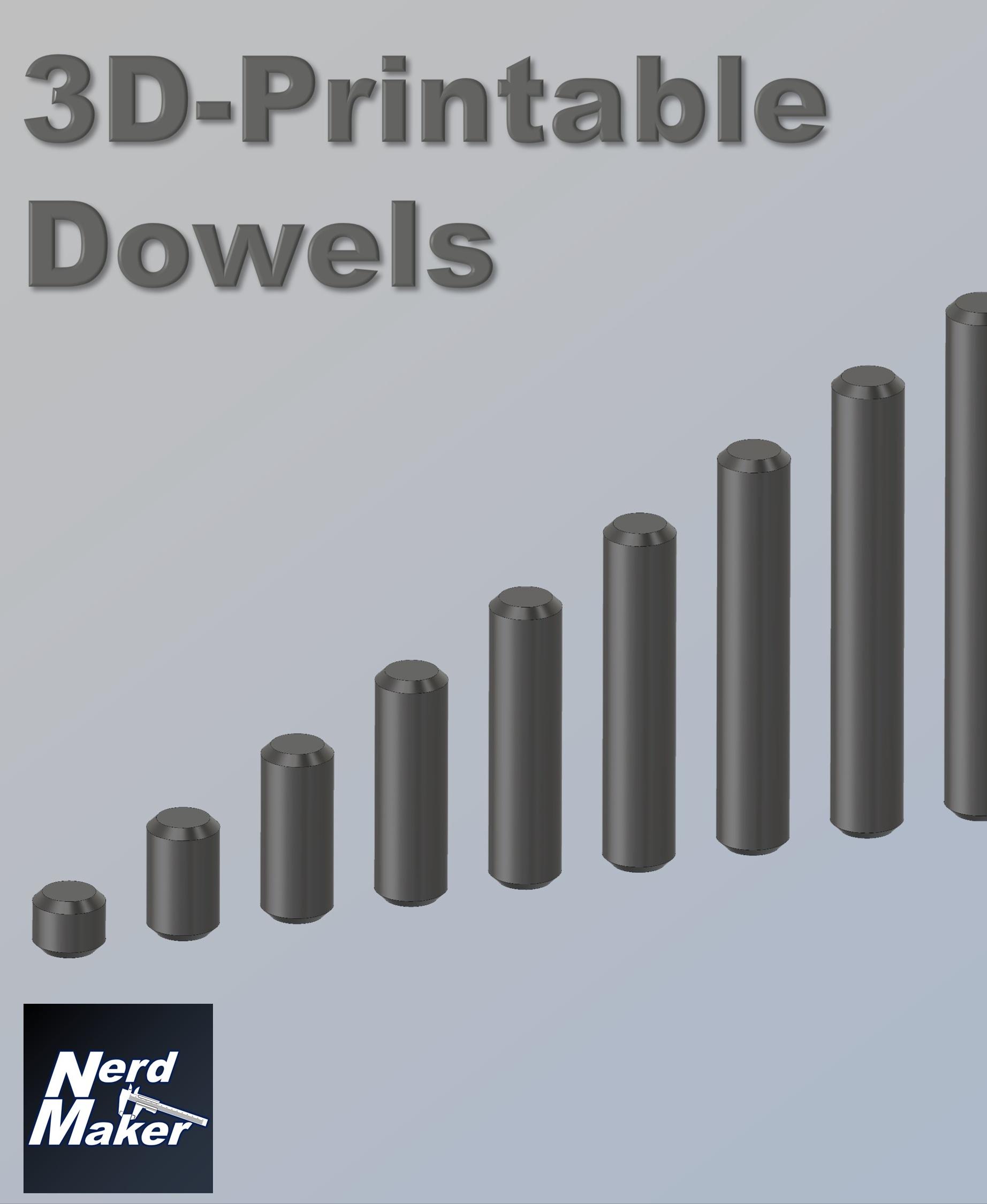3D-Printable Dowel Set 3d model