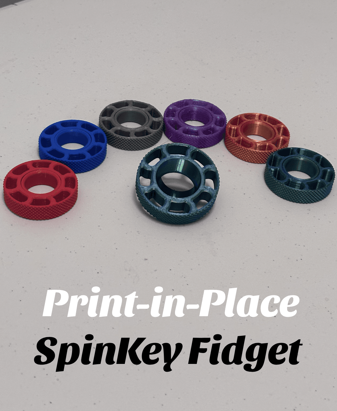 SpinKey Fidget - Print-in-Place  3d model