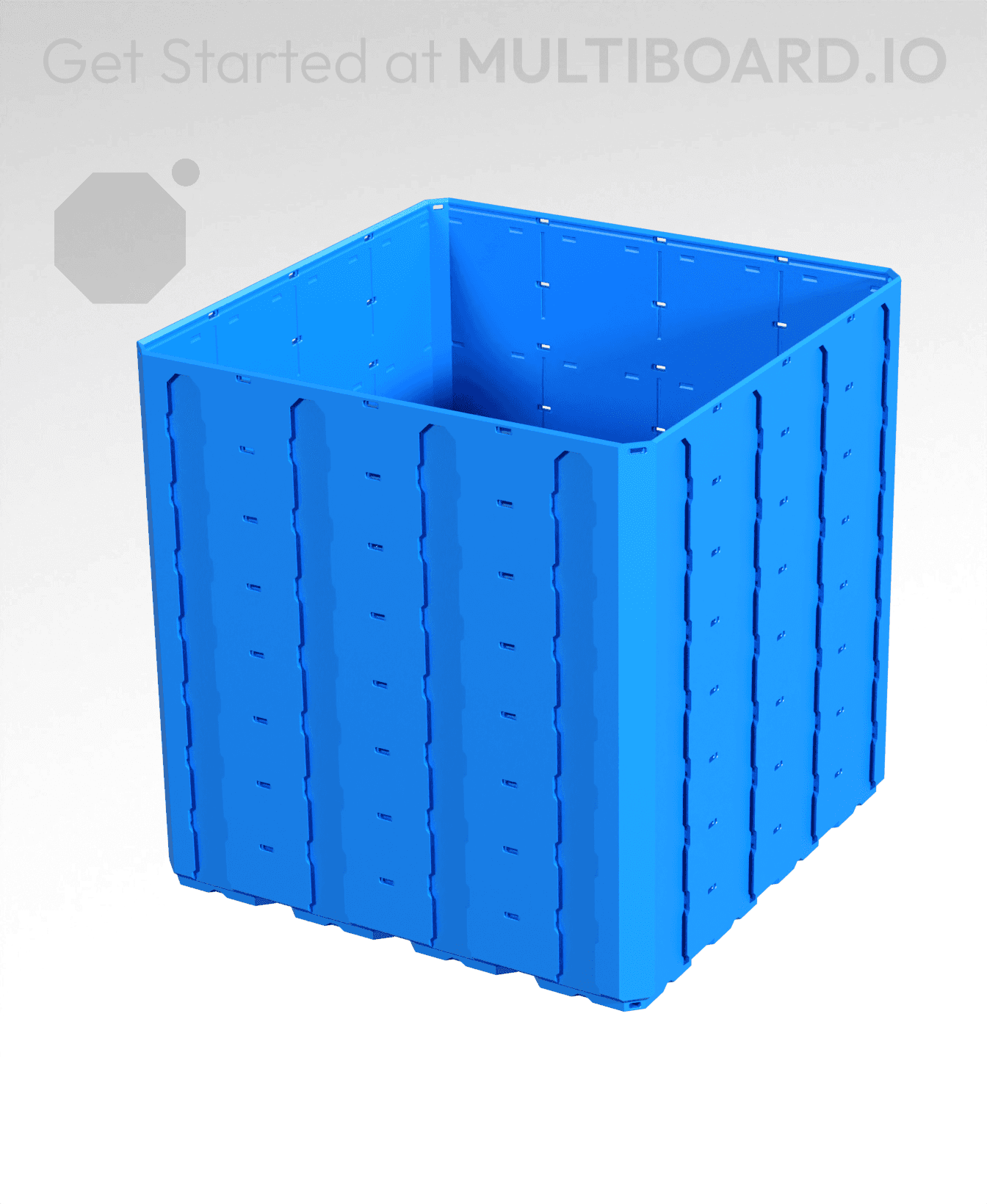 4x4x4 - Topped Multipoint Rail - Multibin Shell 3d model