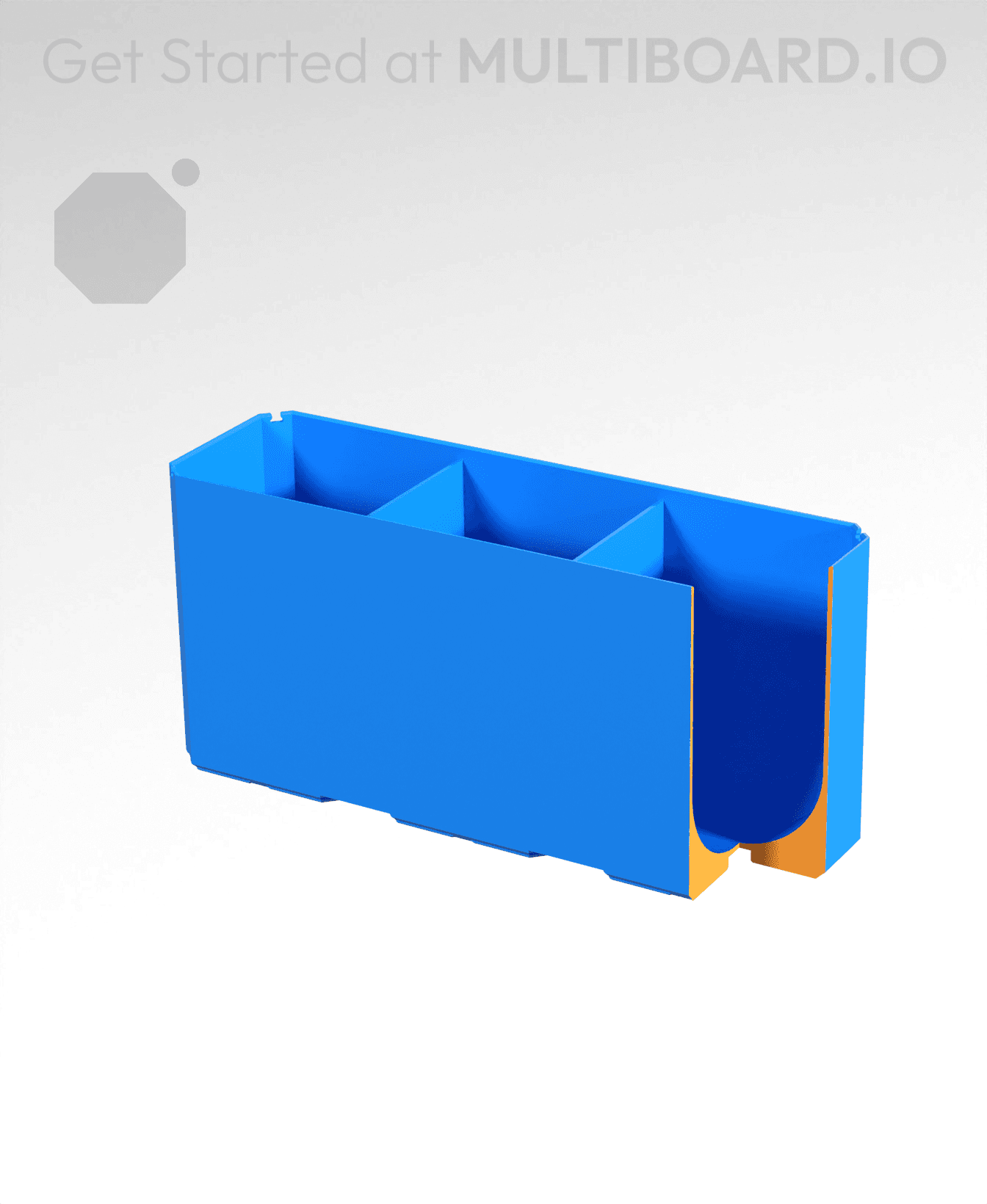 3x1x1.5 - Full Curved - Divided Bin - Multibin Insert 3d model