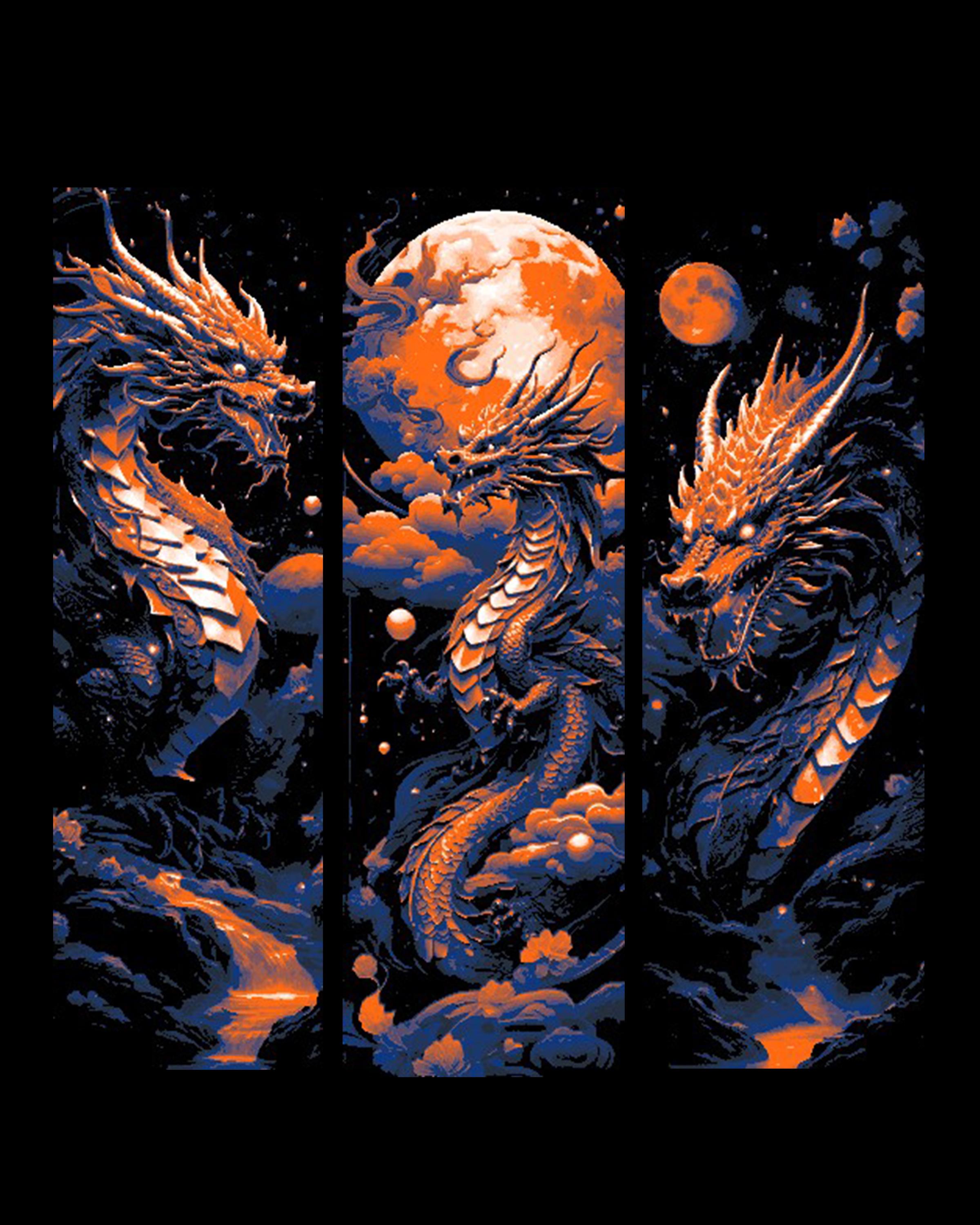 The glimmering scales of the Night Dragon - Set of 3 Bookmarks 3d model