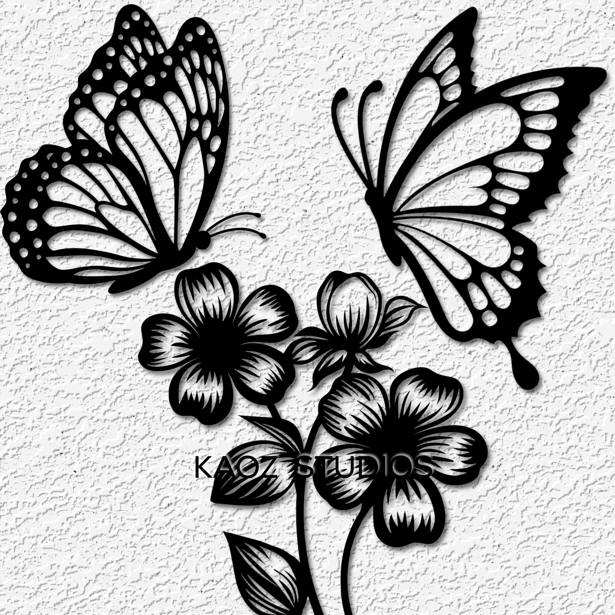 Butterfly wall art butterflies wall decor flower garden decoration pack 3d model