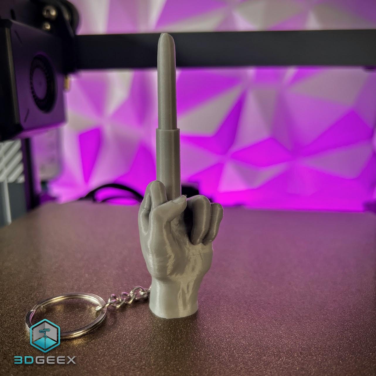 Collapsing Middle Finger Keychain 3d model