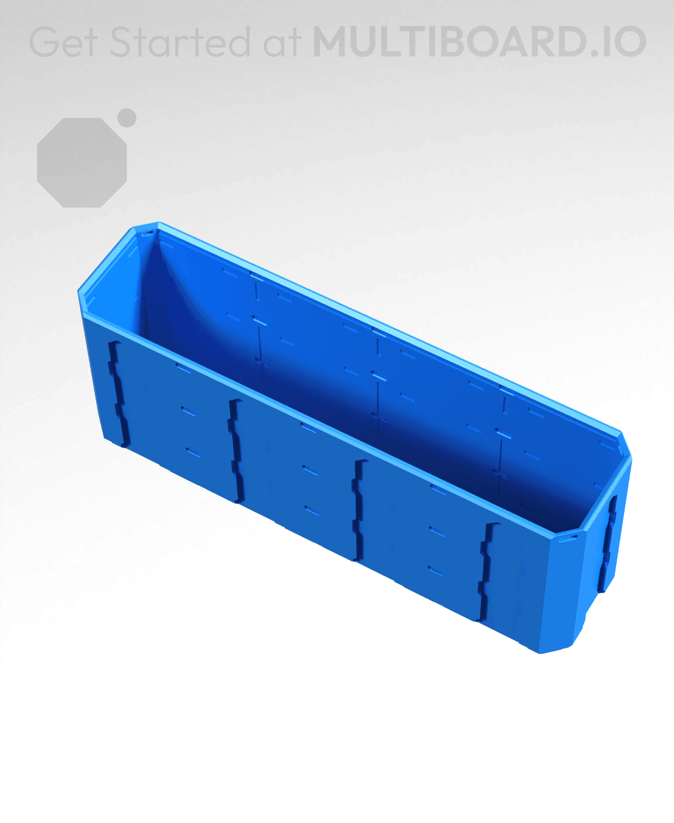 4x1x1.5 - Topped Multipoint Rail - Standard Click-In Multibin Shell Extension 3d model