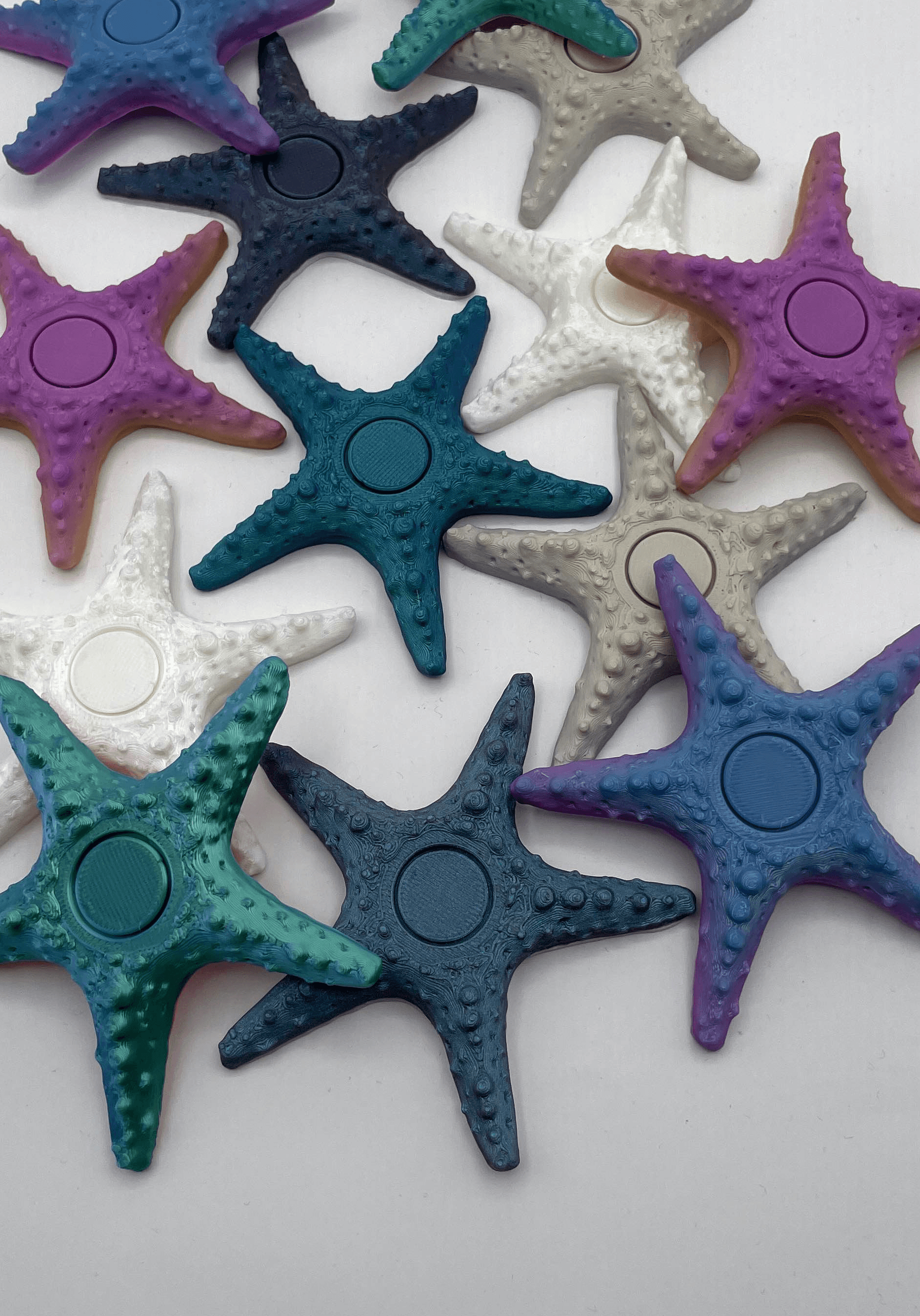 Starfish Fidget Spinner (Slim) - So many fun colours! Can't stop, won't stop! - 3d model