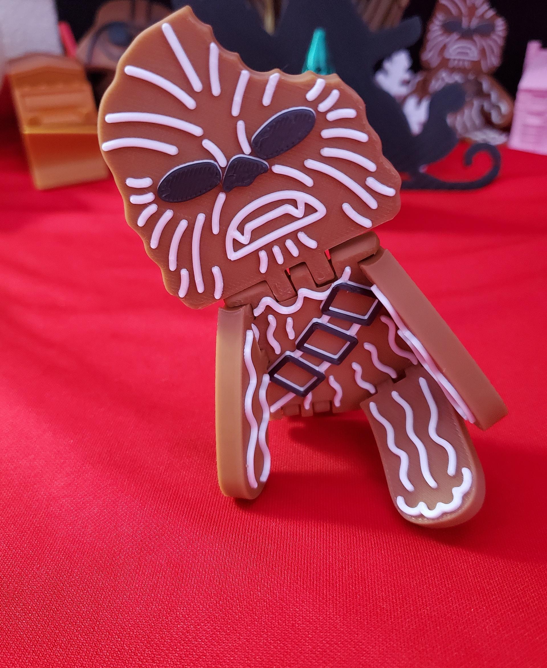  Flexi Gingerbread Chewbacca Ornament - superhero landing pose - 3d model
