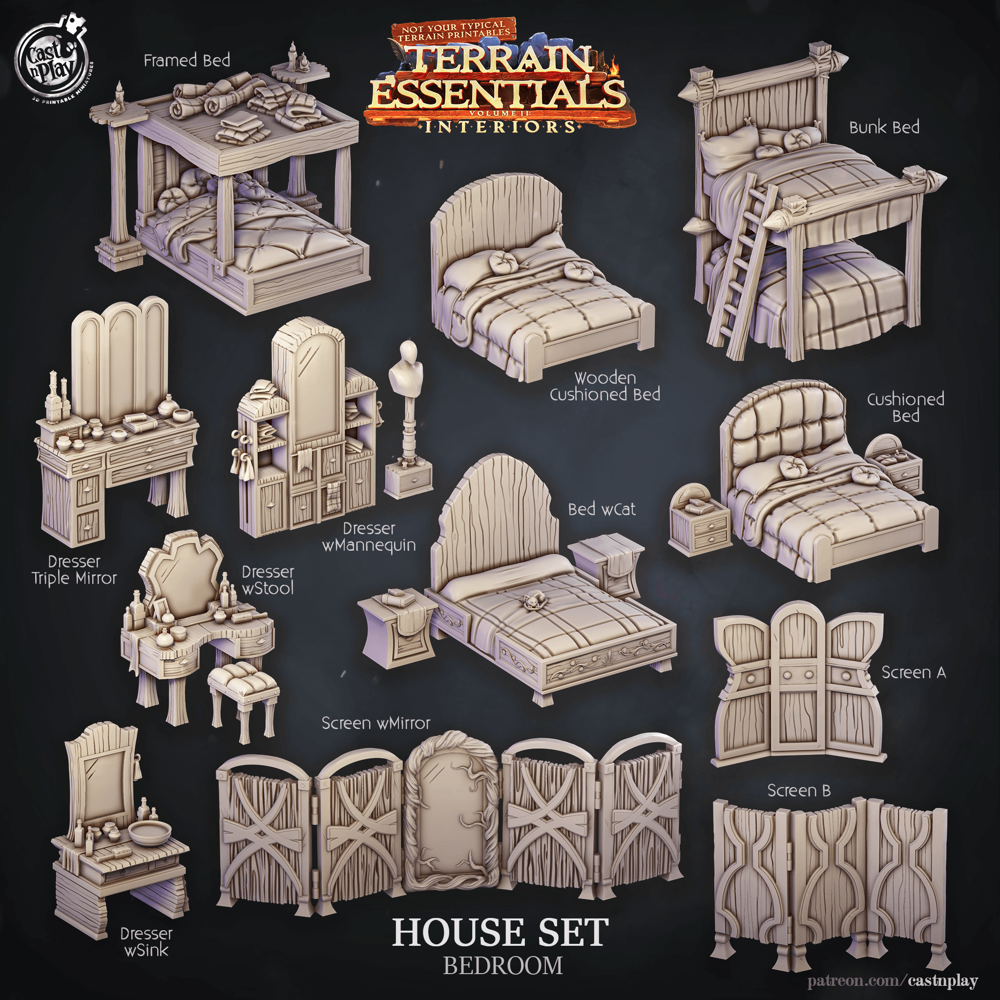 Medieval House Set (Pre-Supported) 3d model
