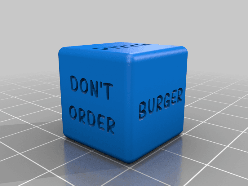 Calibration Cube + Dice "Fast food Order" 3d model