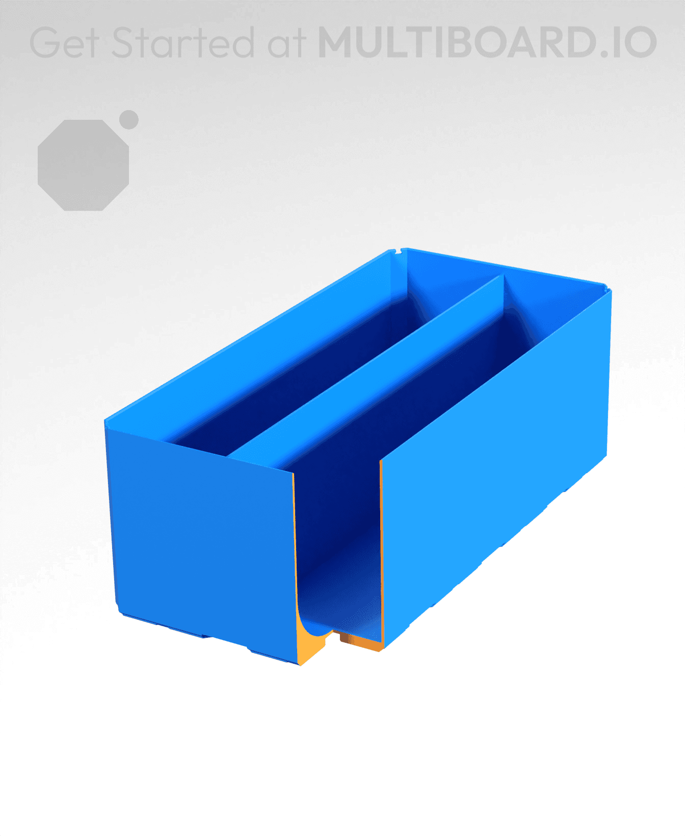 2x4x1.5 - Curved - Divided Bin - Multibin Insert 3d model