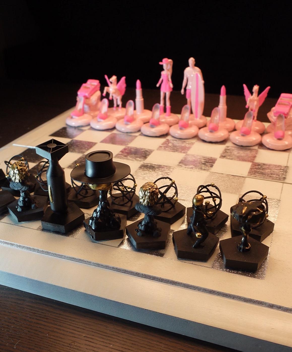 Barbie Oppenheimer Chess Set 3d model