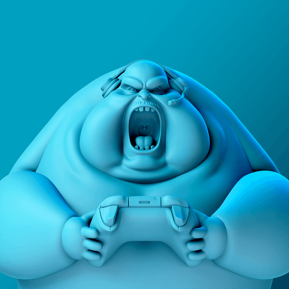 Angry Gamer Weeble Wobble 3d model