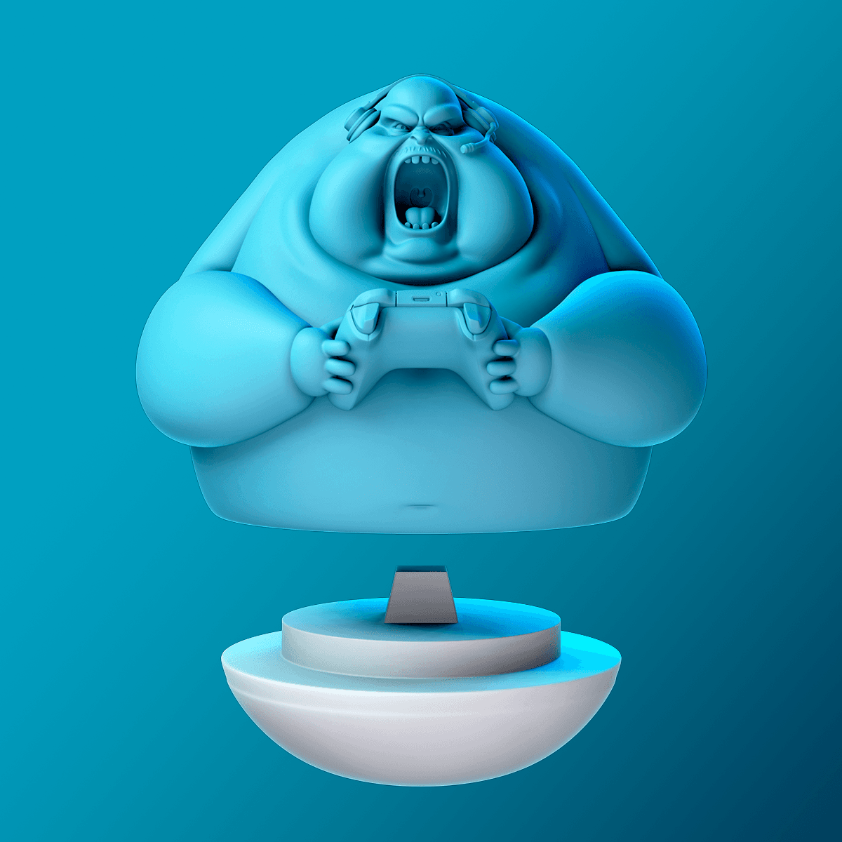 Angry Gamer Weeble Wobble 3d model