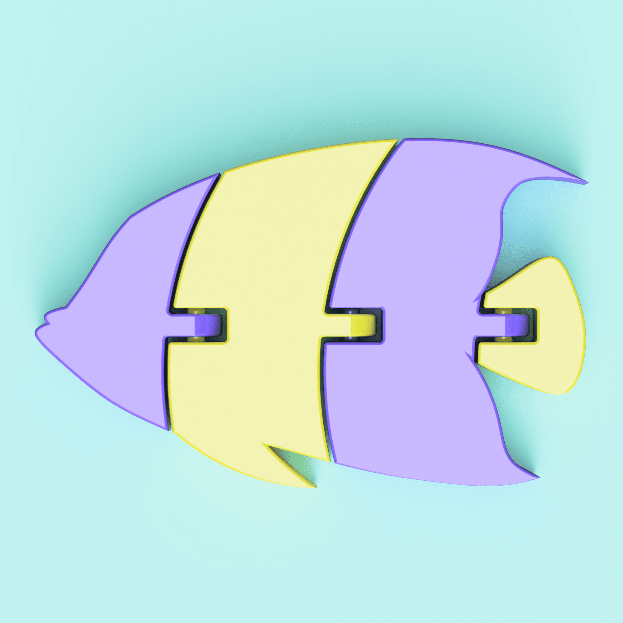 Articulated Tropical Fish 3d model