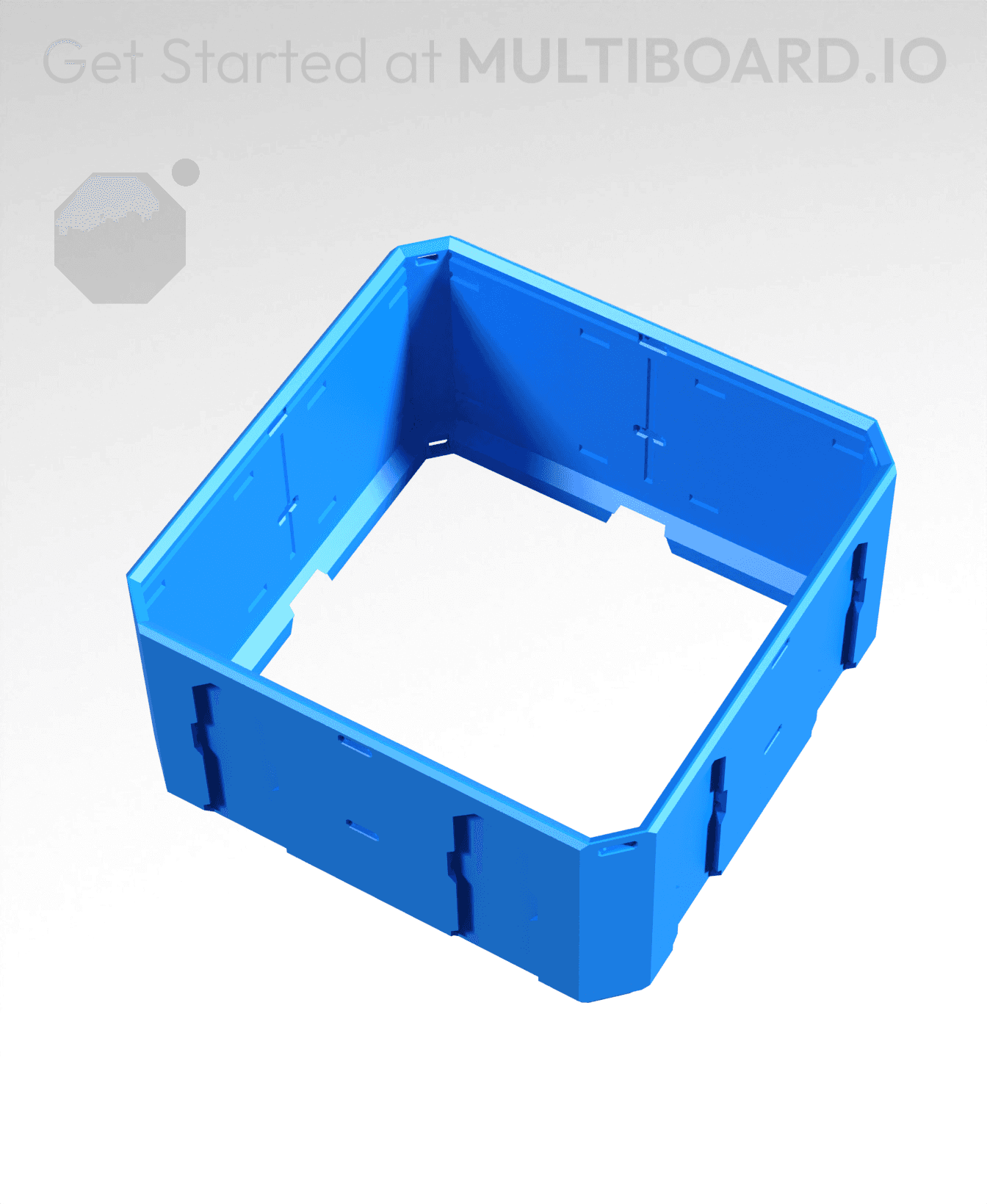 2x2x1 - Topped Multipoint Rail - Universal Click-In Multibin Shell Extension 3d model