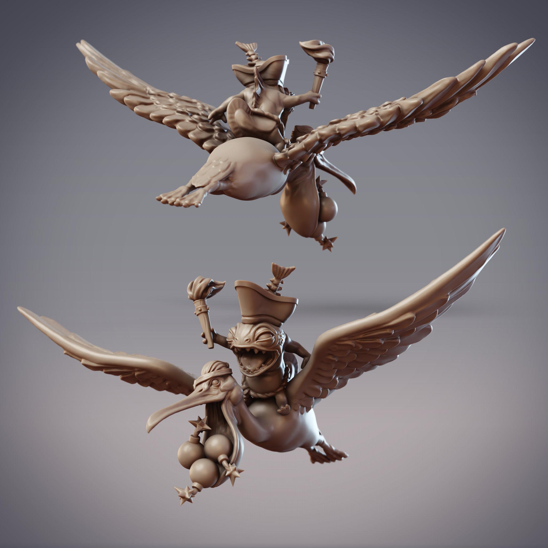 Pirate Bomber Squad - Zulrida, Sommos Pyraja Pirate and Umu, Pelican Bomber (Pre-supported) 3d model
