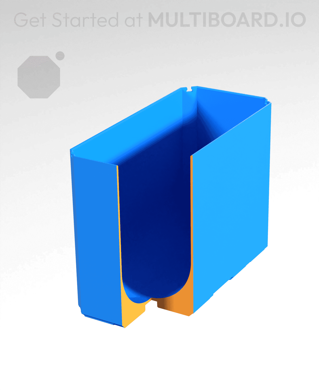 1x2x1.5 - Full Curved Bin - Multibin Insert 3d model