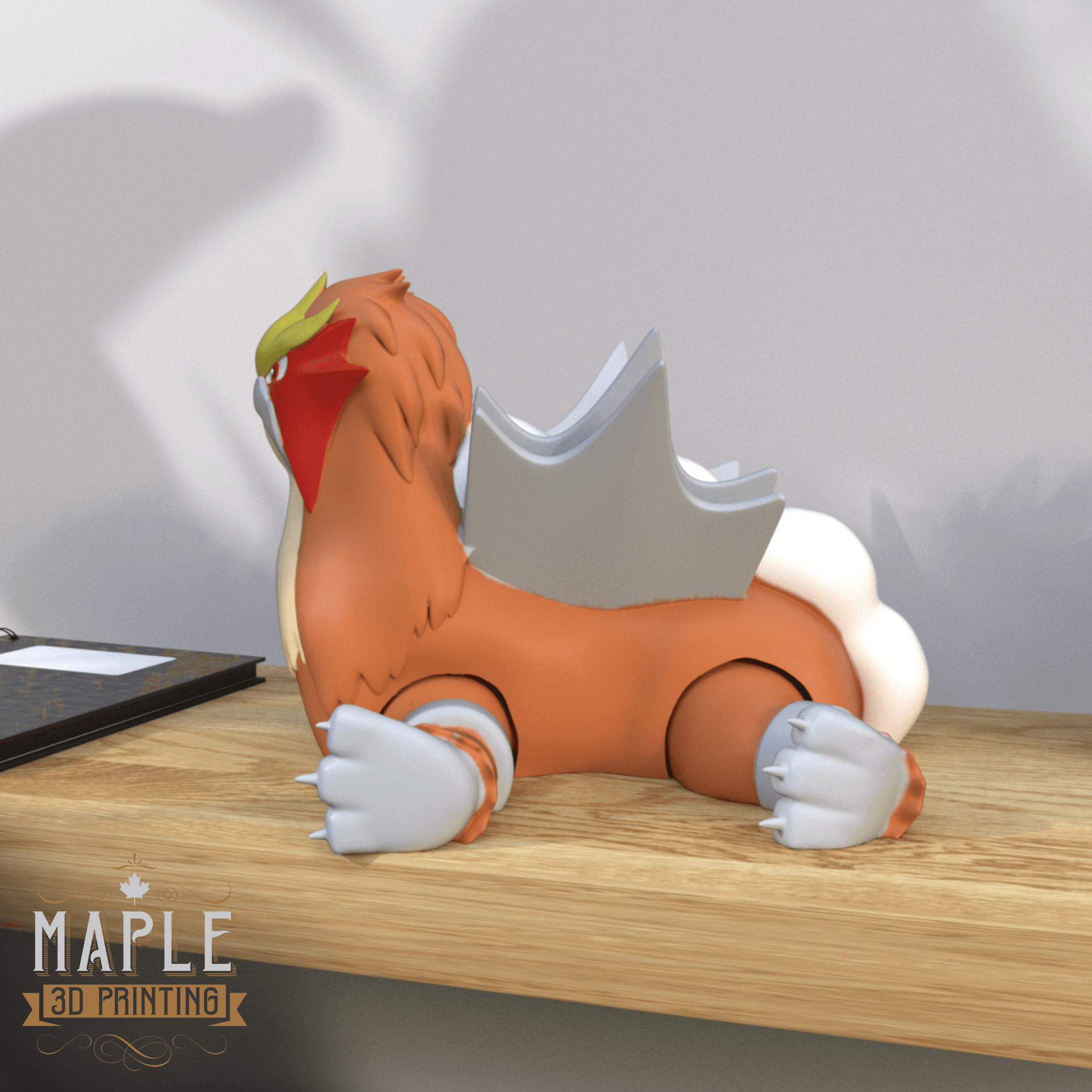 Articulating Entei - Print in Place - Pokemon 3d model