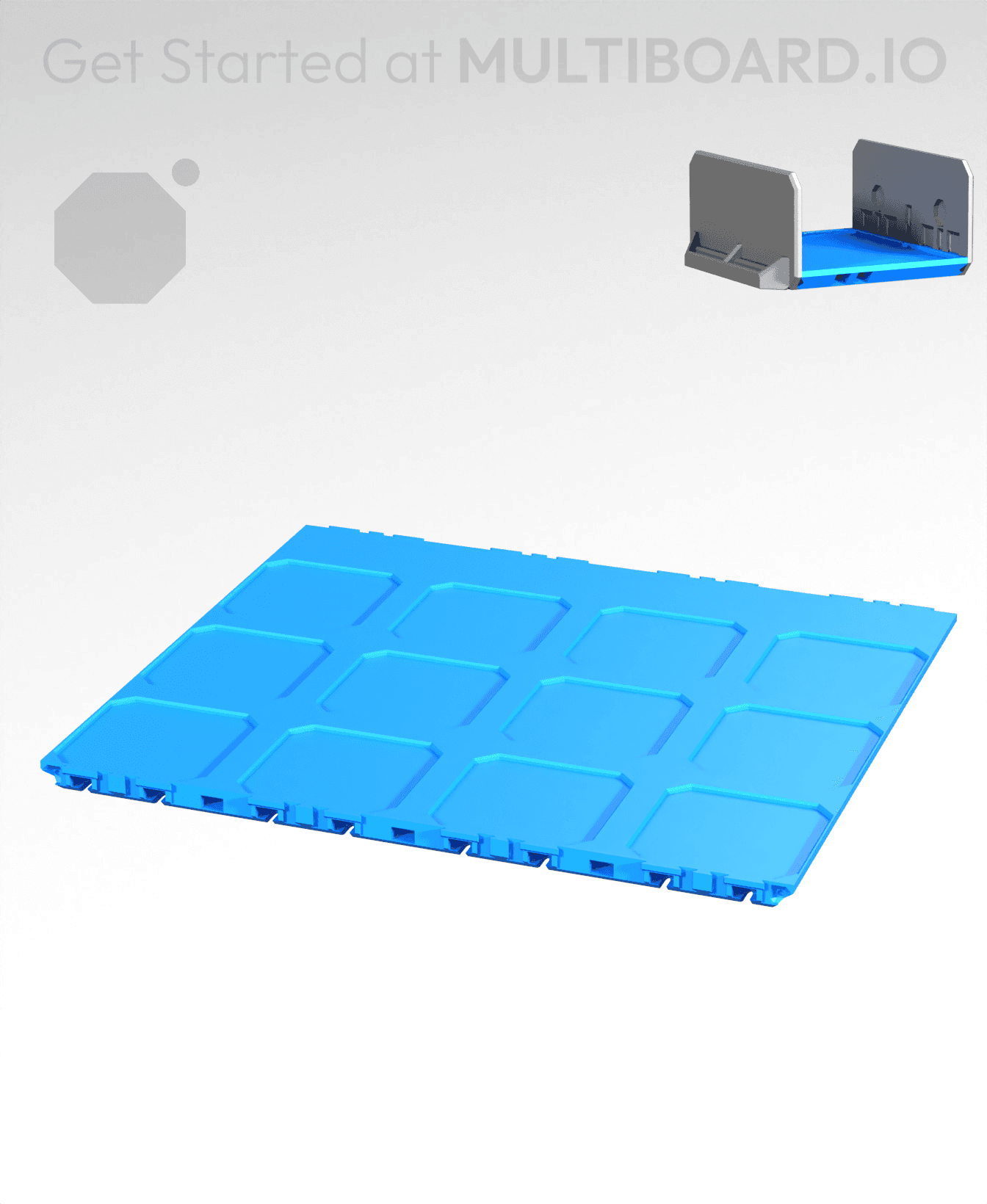 4x3.5-Deep - Internal Grid - Multibin Drawer Base 3d model