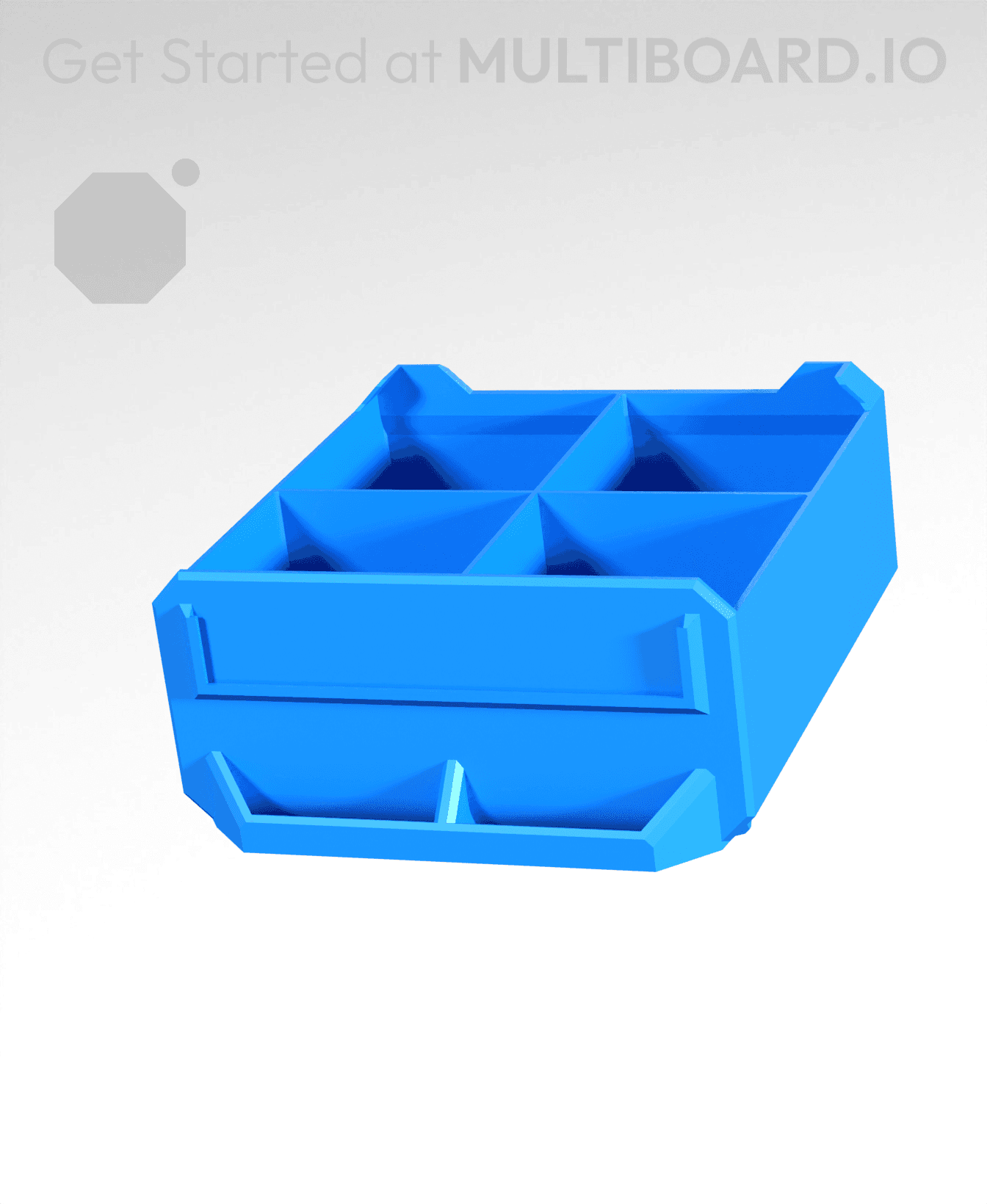 2x1x2-Deep - Grid Divided - Multibin Simple Drawer 3d model