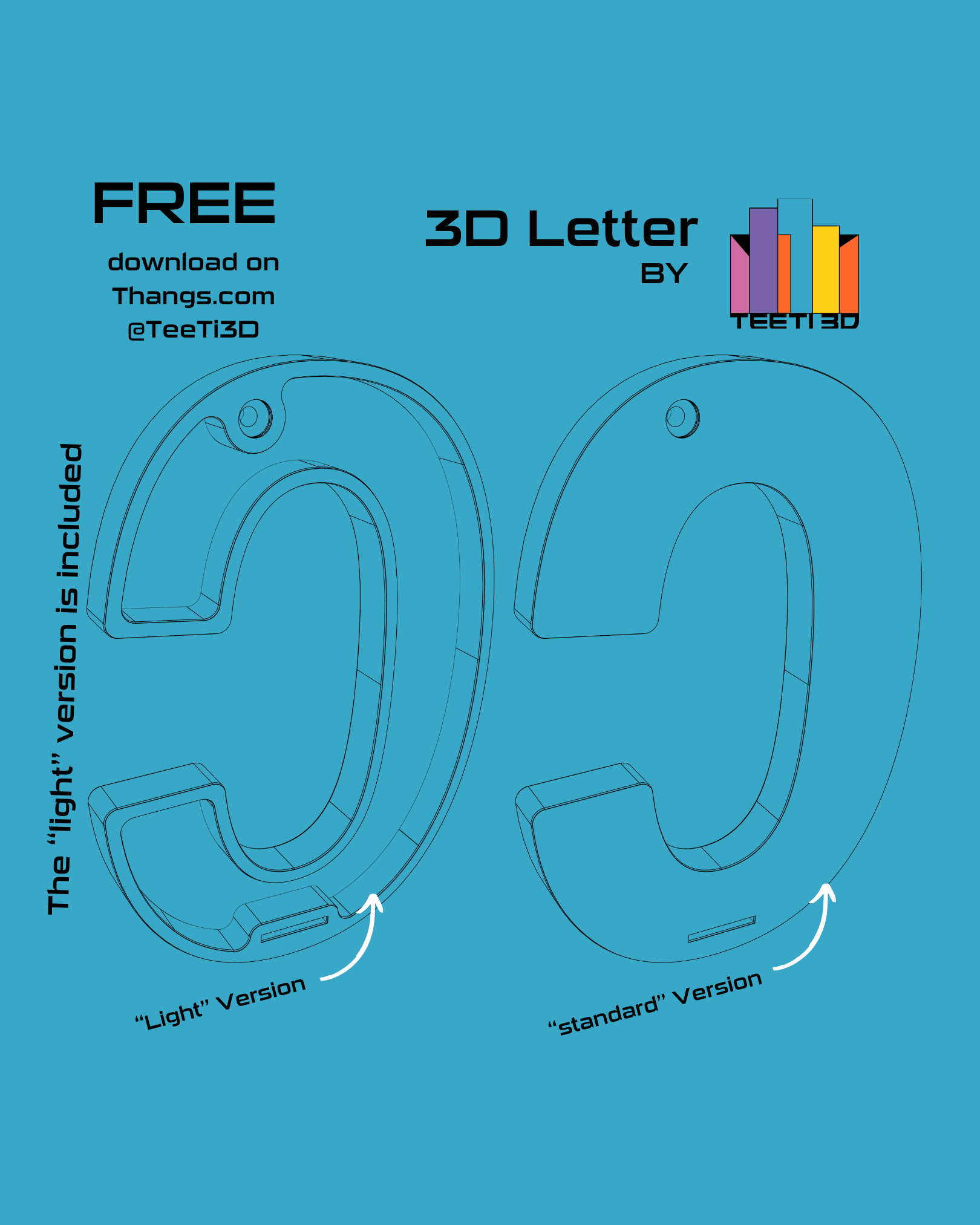 3D Letter C - by TeeTi3D 3d model