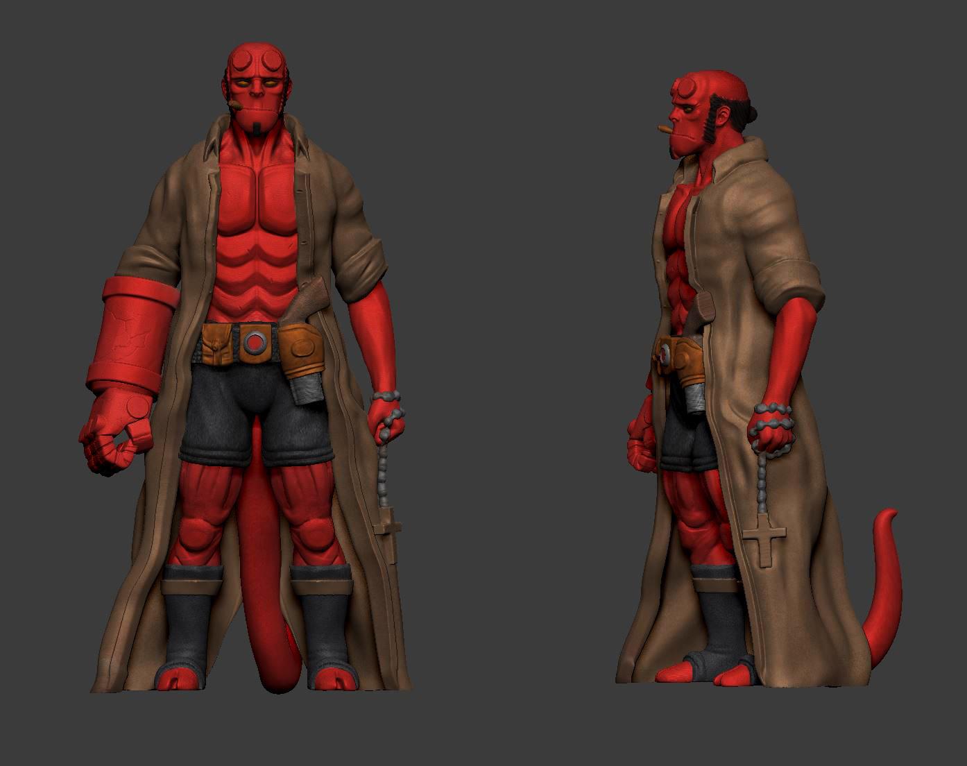 Hellboy Bust And Figure 3d model
