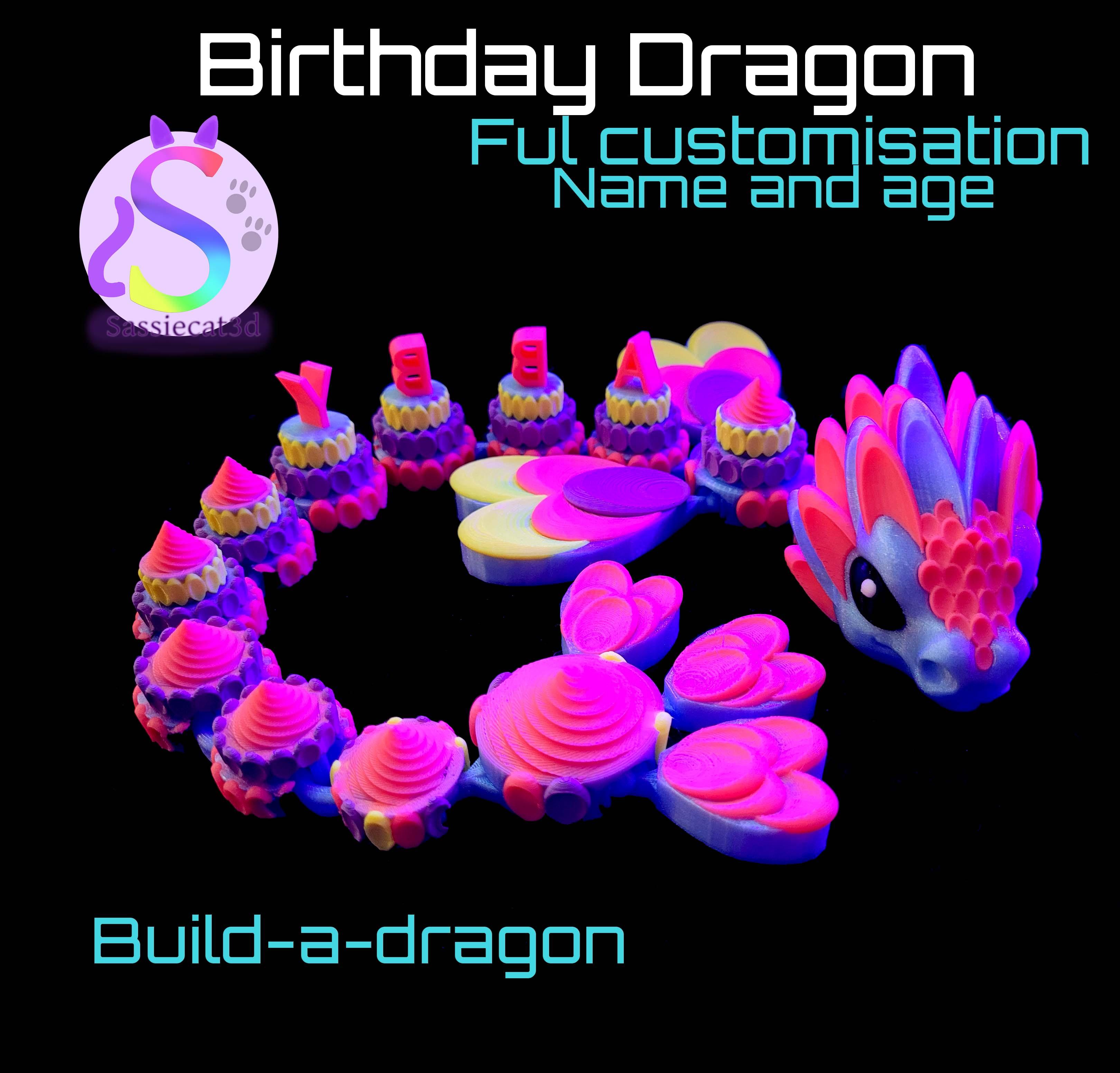 Birthday build a dragon, ful customisation *Commercial Version* 3d model