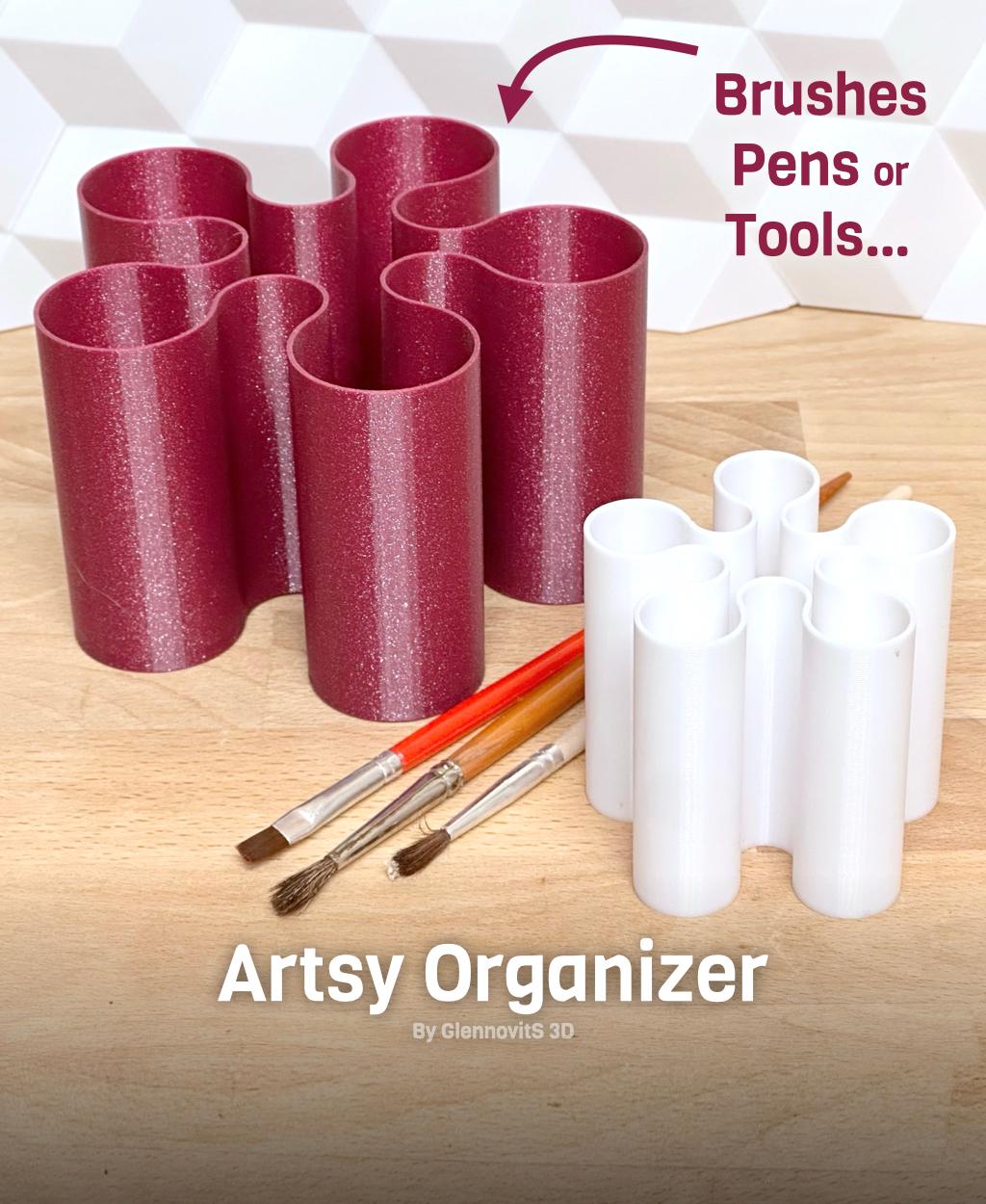 Artsy Organizer (Brush, pen or tool desktop stand) 3d model