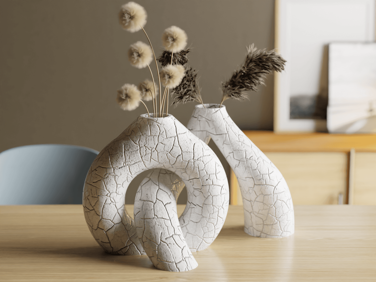 Interlocking Toroidal Vases: Cracked version  3d model