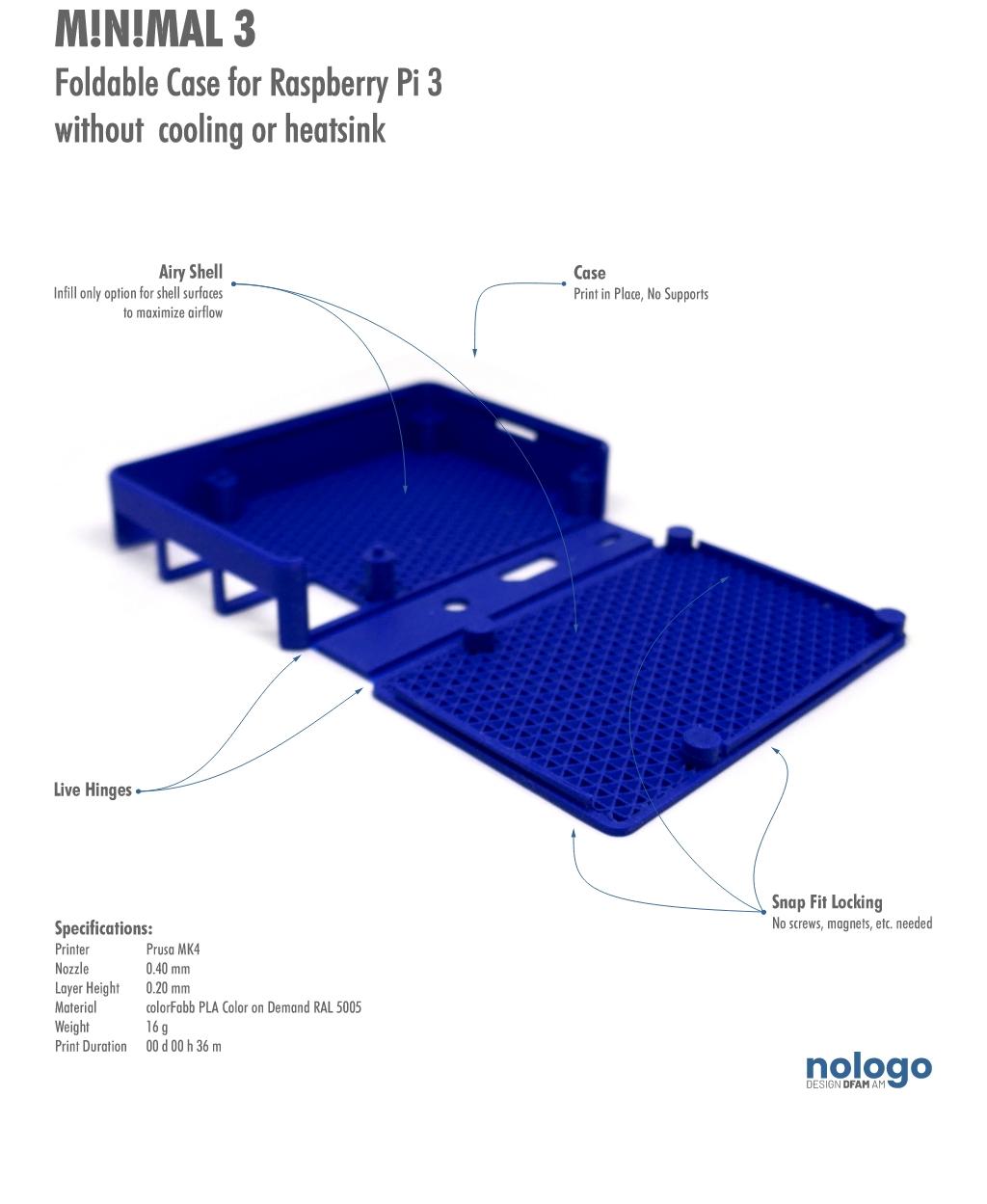 M!N!MAL 3 - Raspberry Pi 3 Case 3d model