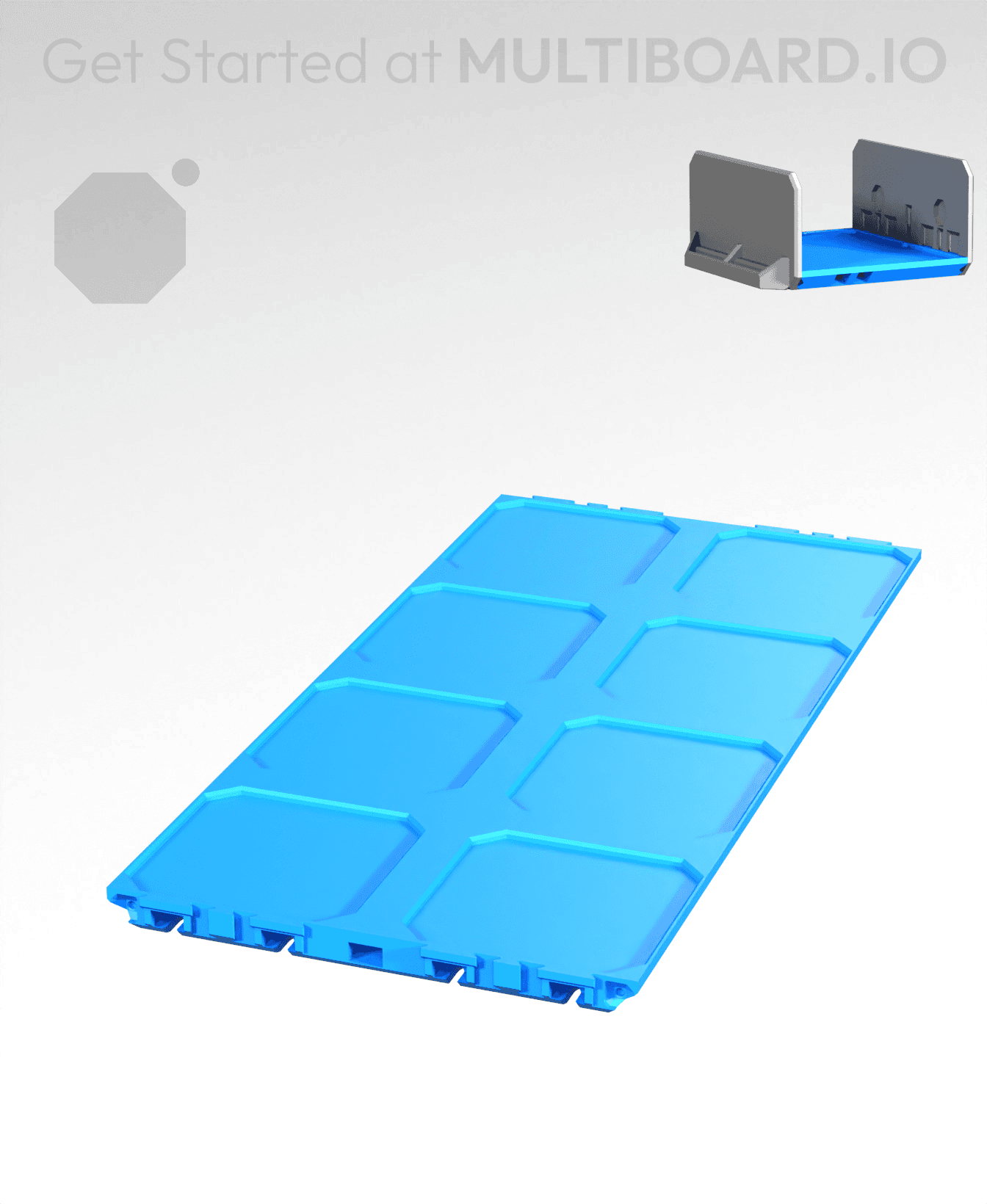 2x4-Deep - Internal Grid - Multibin Drawer Base 3d model