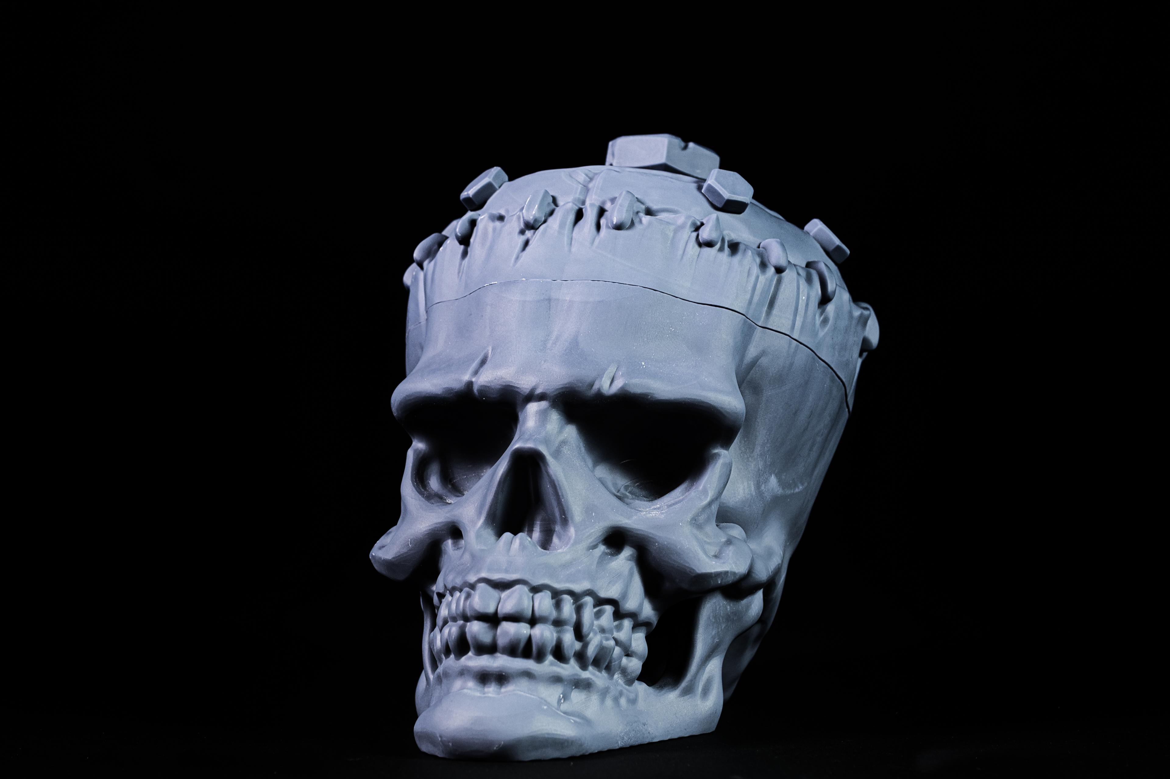 Frankenstein Monster skull bowl (Pre-Supported) 3d model