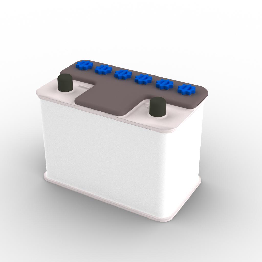 led car battery miniature 3d model