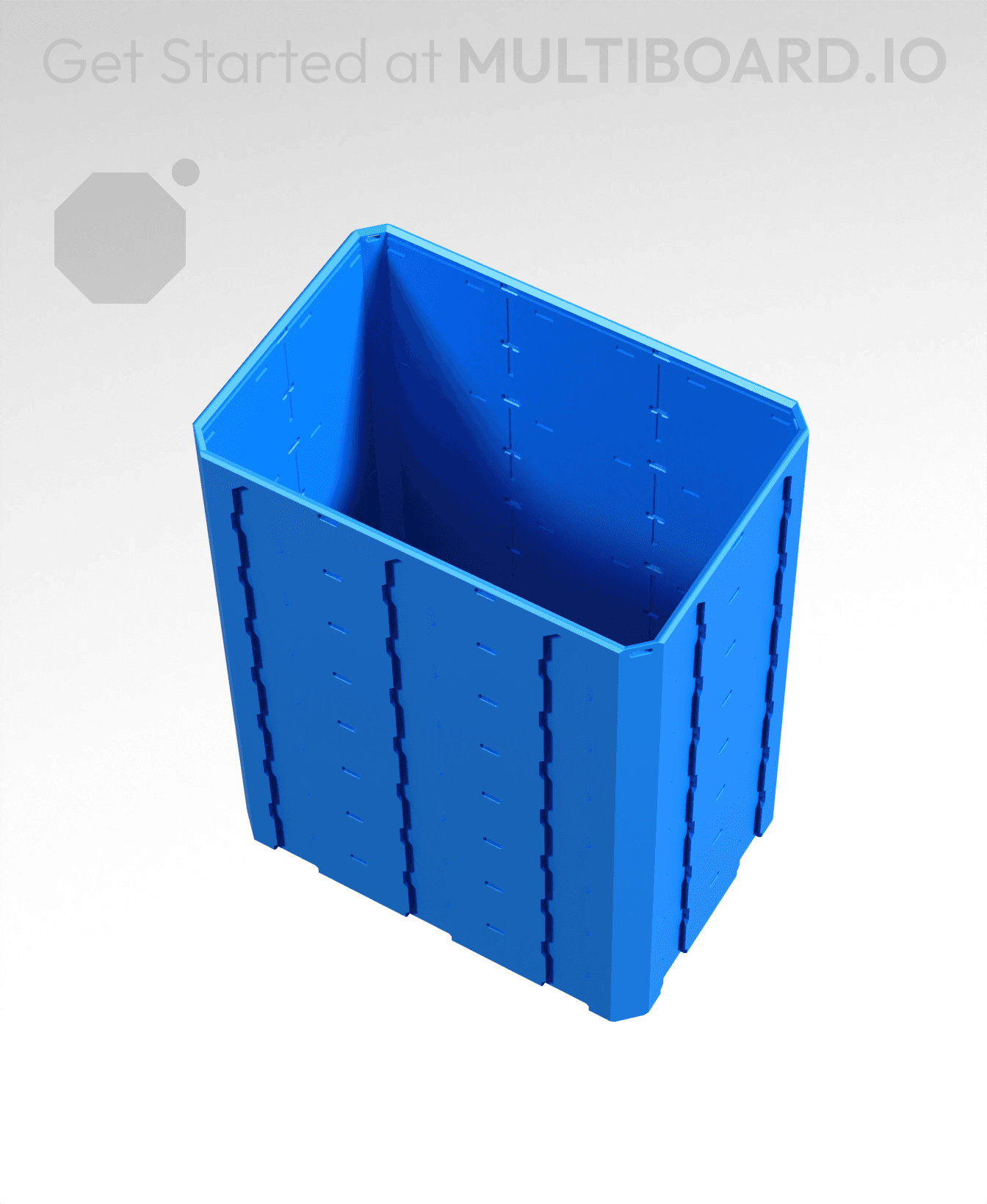 3x2x4 - Topped Multipoint Rail - Pop-In Bin Extension 3d model