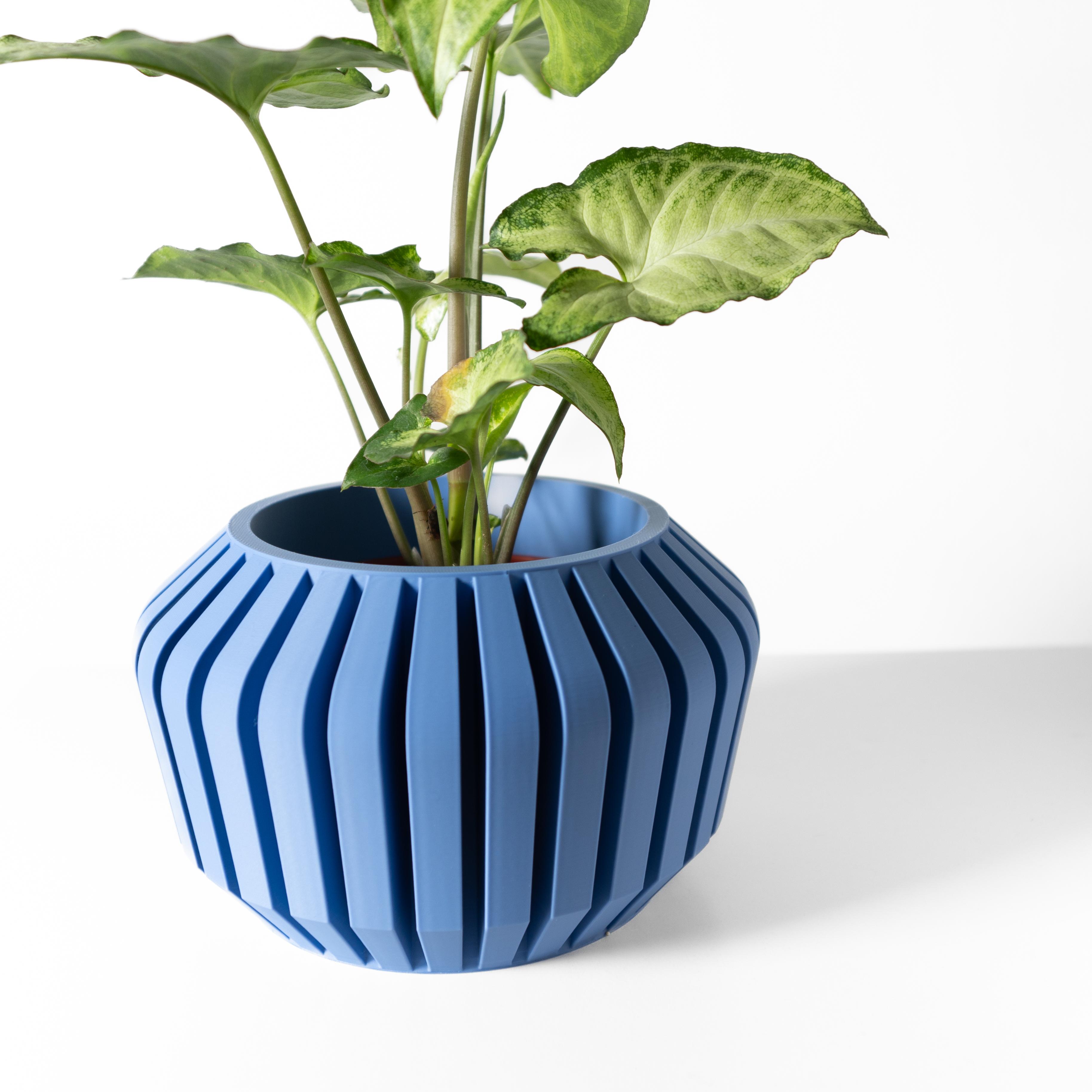 The Vaki Planter Pot with Drainage Tray & Stand: Modern and Unique Home Decor for Plants 3d model