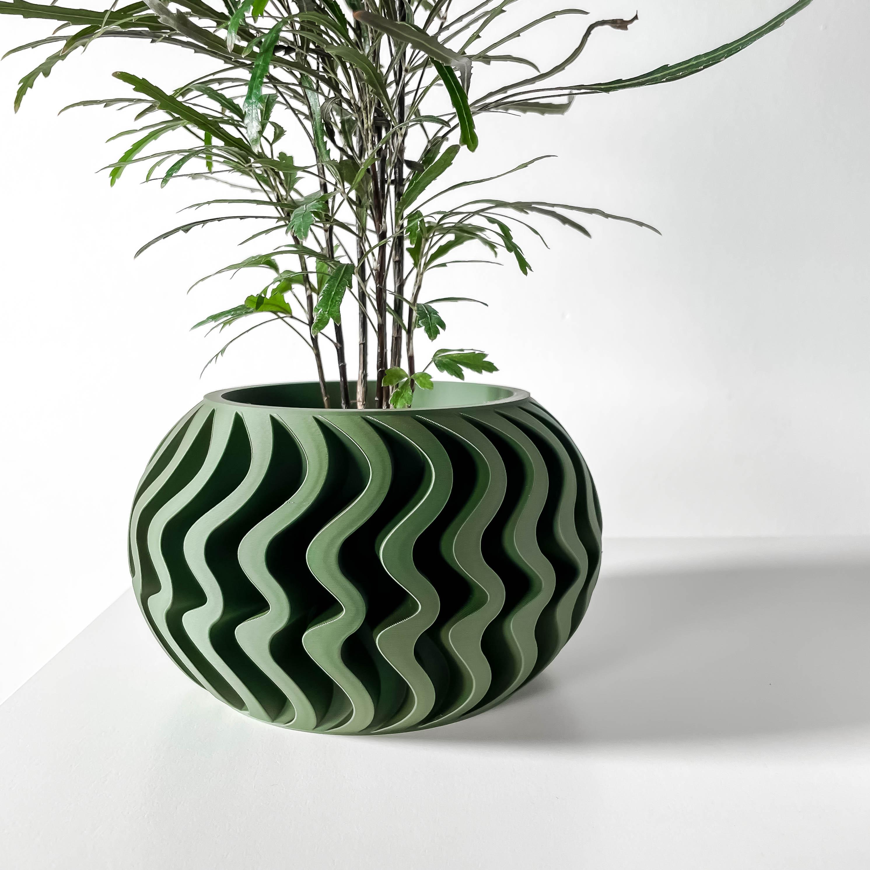 The Noli Planter Pot with Drainage | Tray & Stand Included | Modern and Unique Home Decor for Plant 3d model