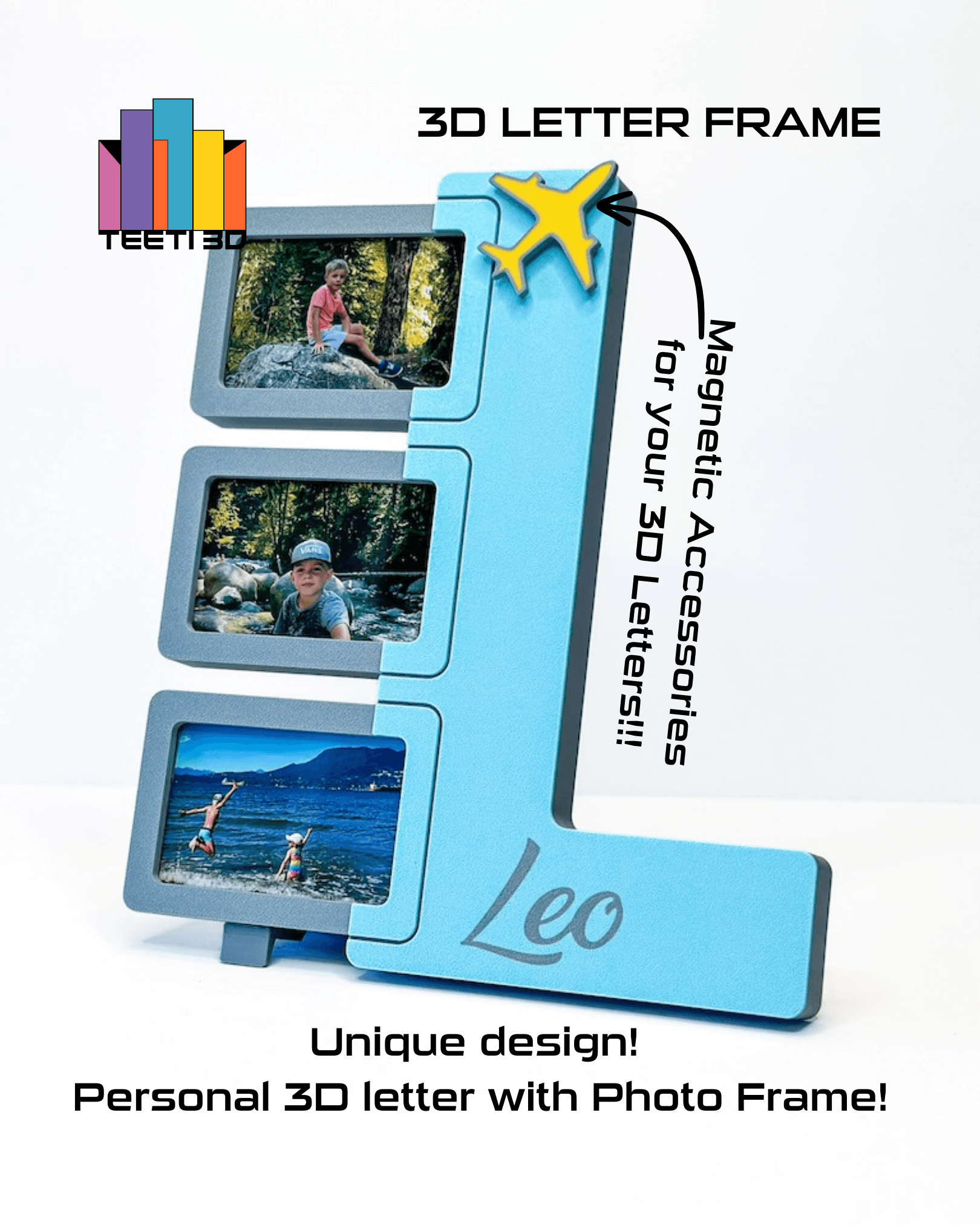 3D Letter "L" with Photo Frame 3d model