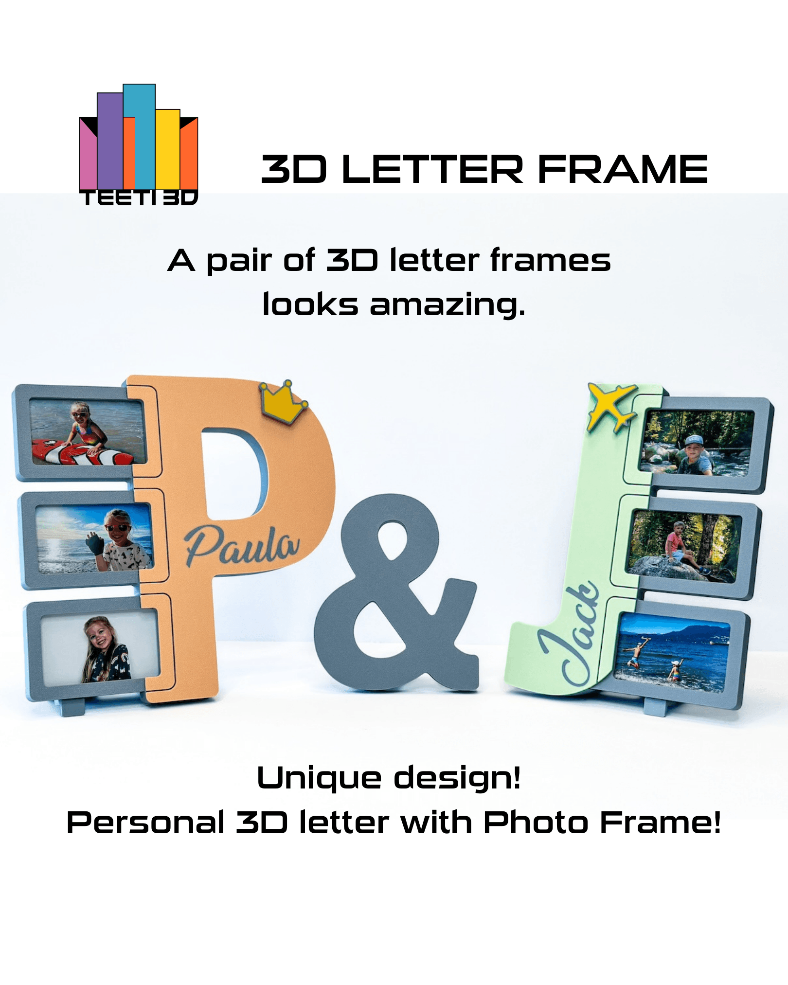 3D Letter "L" with Photo Frame 3d model