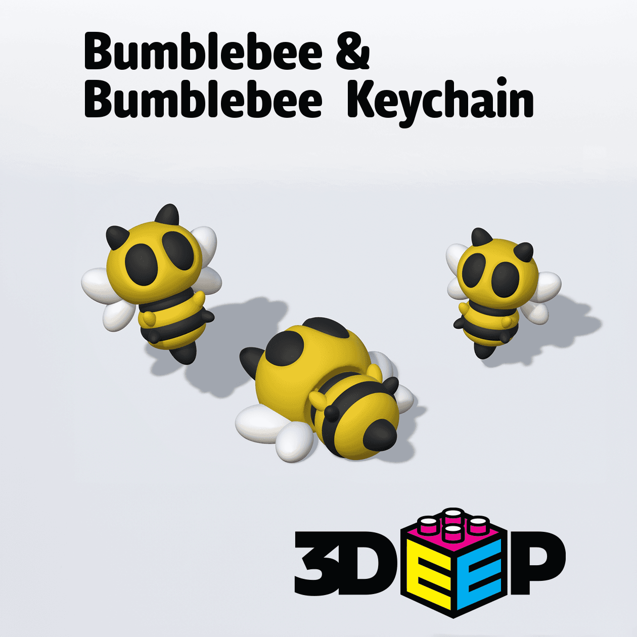 Bumblebee & Keychain - Print in place - No Supports 3d model