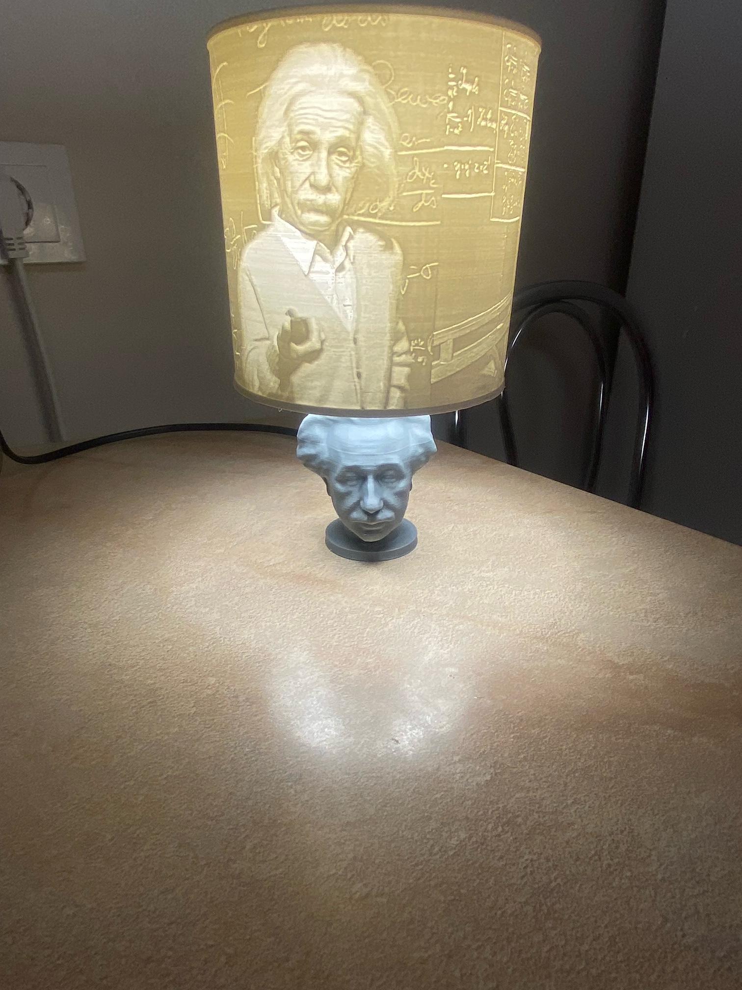 Albert Einstein lithophane lamp commercial use license 3d model