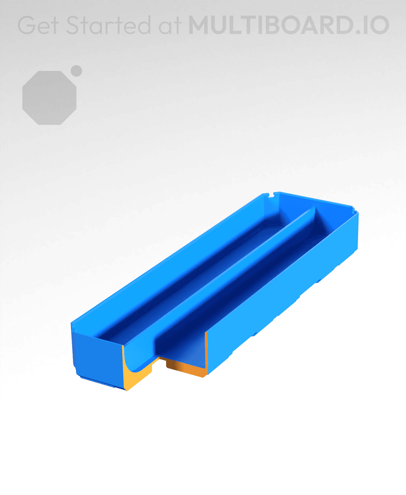 1x3x0.5 - Curved - Double Divided Bin - Multibin Insert 3d model