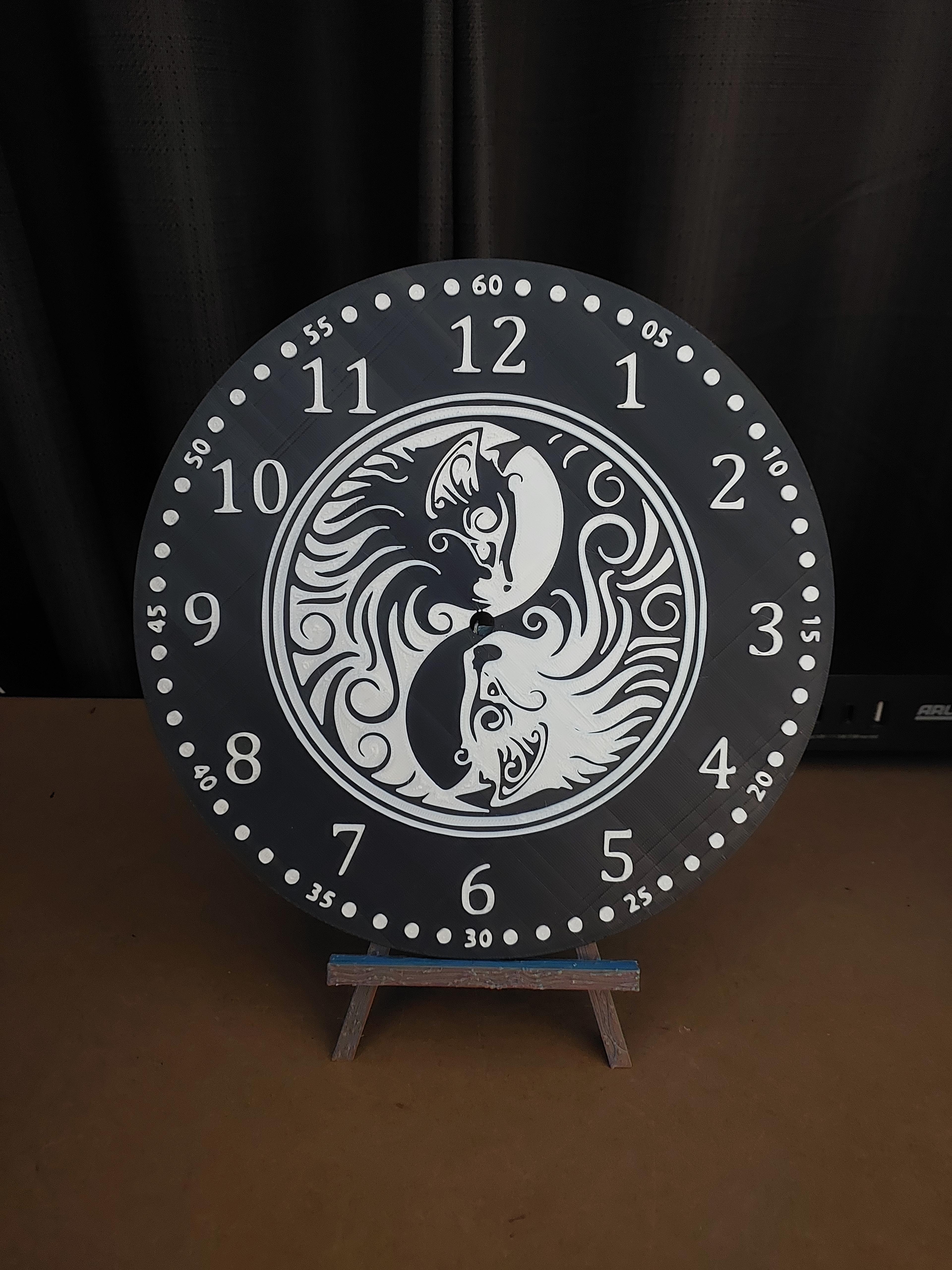 Cats Yin Yang Clock 3d model