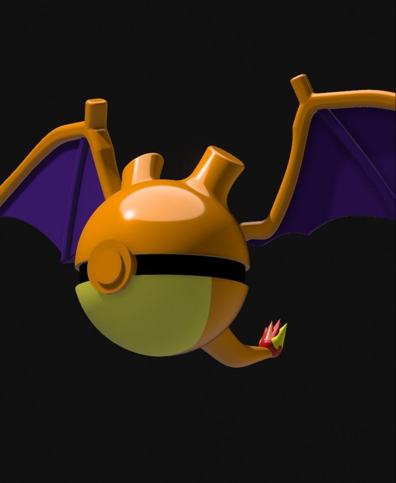 Charizard Pokeball (MULTIPART & COMPLETE).stl 3d model